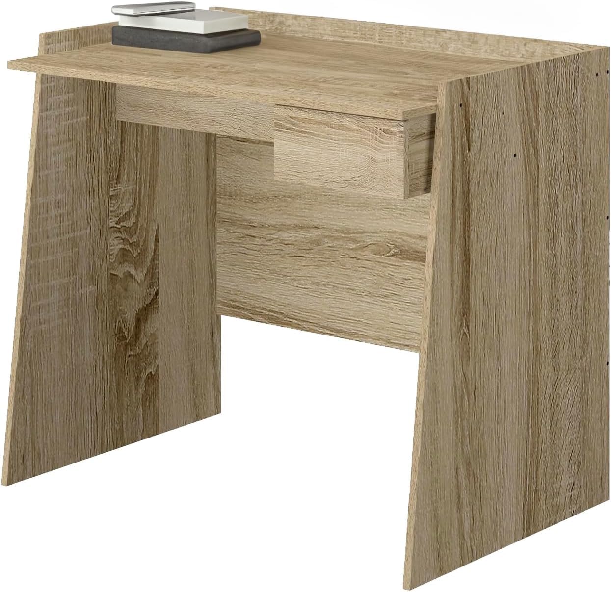 Avilia Scrivania con Cassetto in Legno Rovere - Scrivania Ufficio Multifunzione 90x60x80 cm, Salvaspazio e Facile da Montare, Ideale per Studio e Hobby