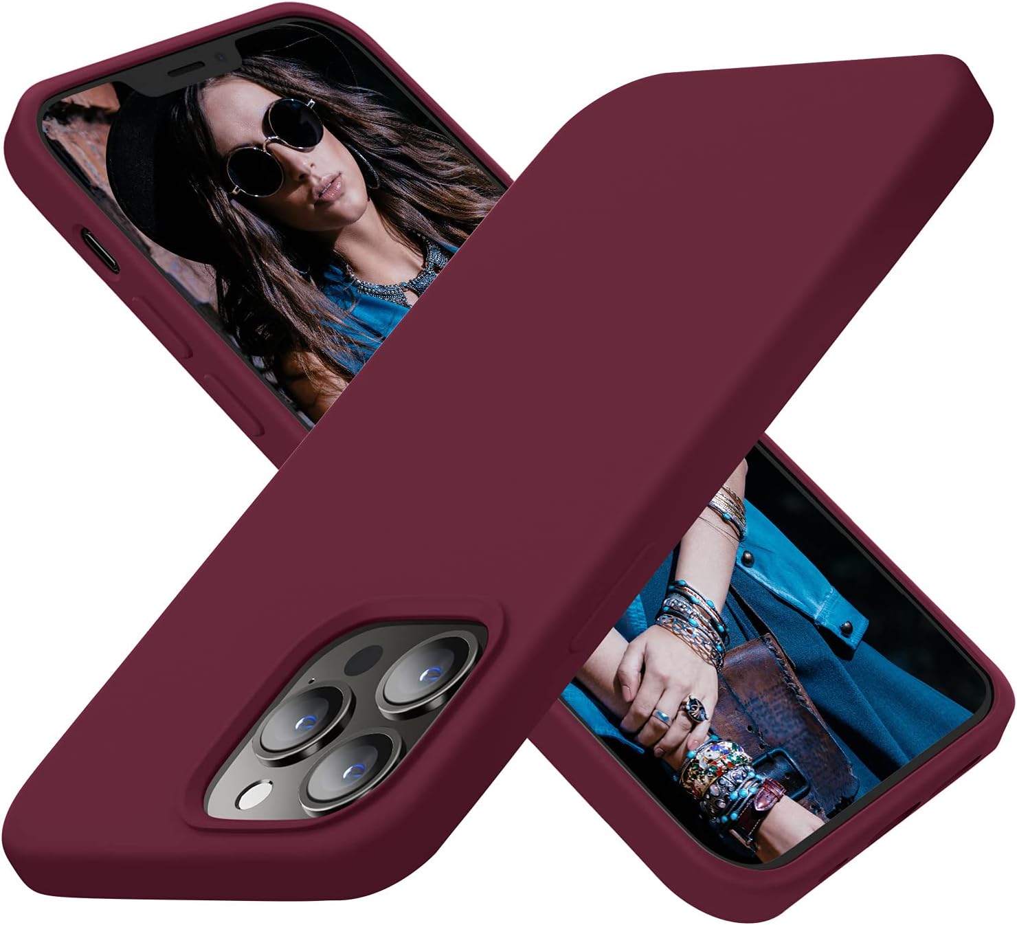 CordkingDesigned for iPhone 13 Pro Max Case, Silicone Ultra Slim Shockproof Protective Phone Case with [Soft Anti-Scratch Microfiber Lining], 6.7 inch, Plum