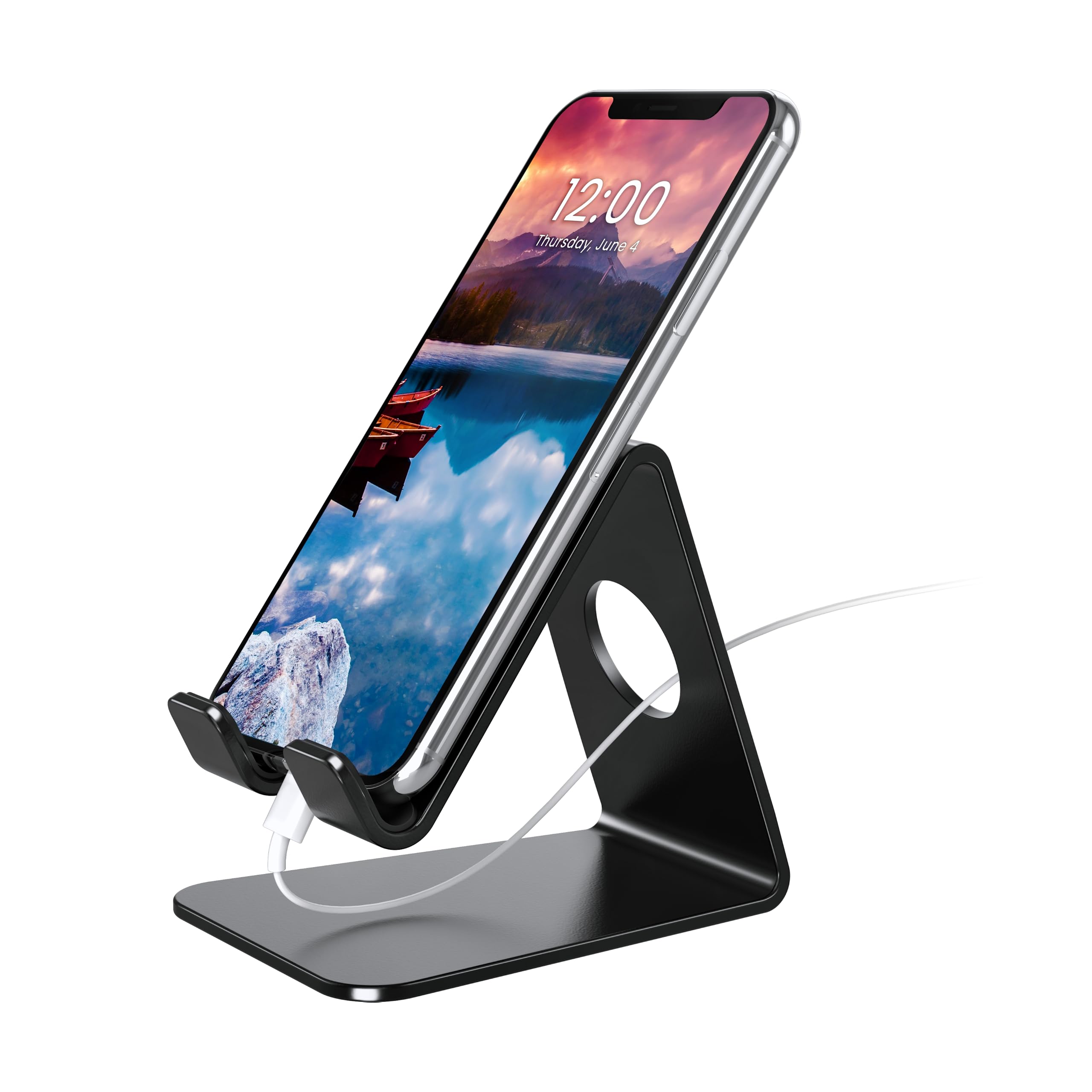 Hiker S3 Cell Phone Holder Mini Mobile Stand for Desktop, Metal Mobile Stand for Table & Bed, Supports All Smartphones & Tablets (Black) (B0B6JDK378) Amazon Price History, Amazon Price Tracker