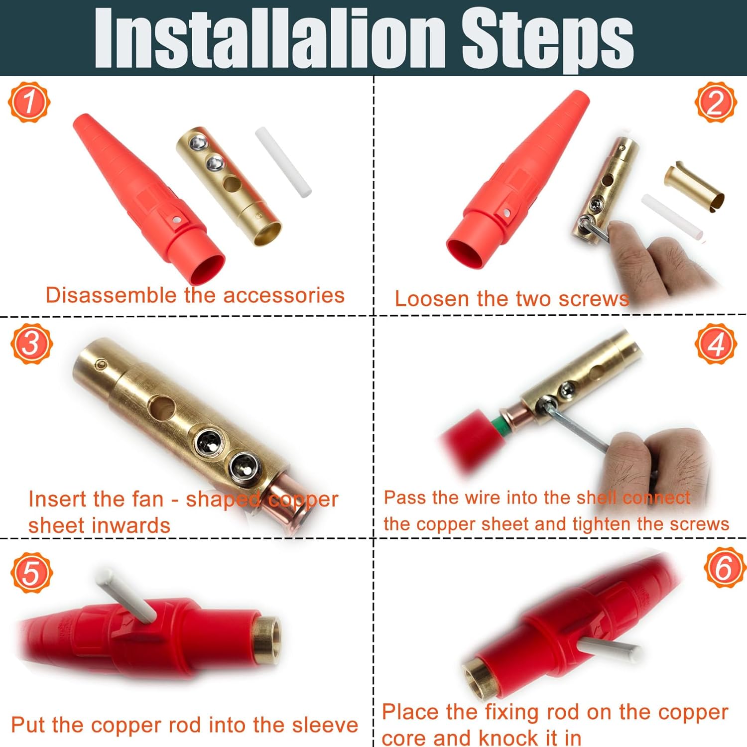 (5PCS Male) CLS40 400A Cam Lock Power Connector, Camlock Wire Set with 5 Male for Power Distro Cord, 2/0-4/0 Cam-Lock Cable, 600V Camlocks Connectors for Stage Entertainment/Industrial, 5 Colors