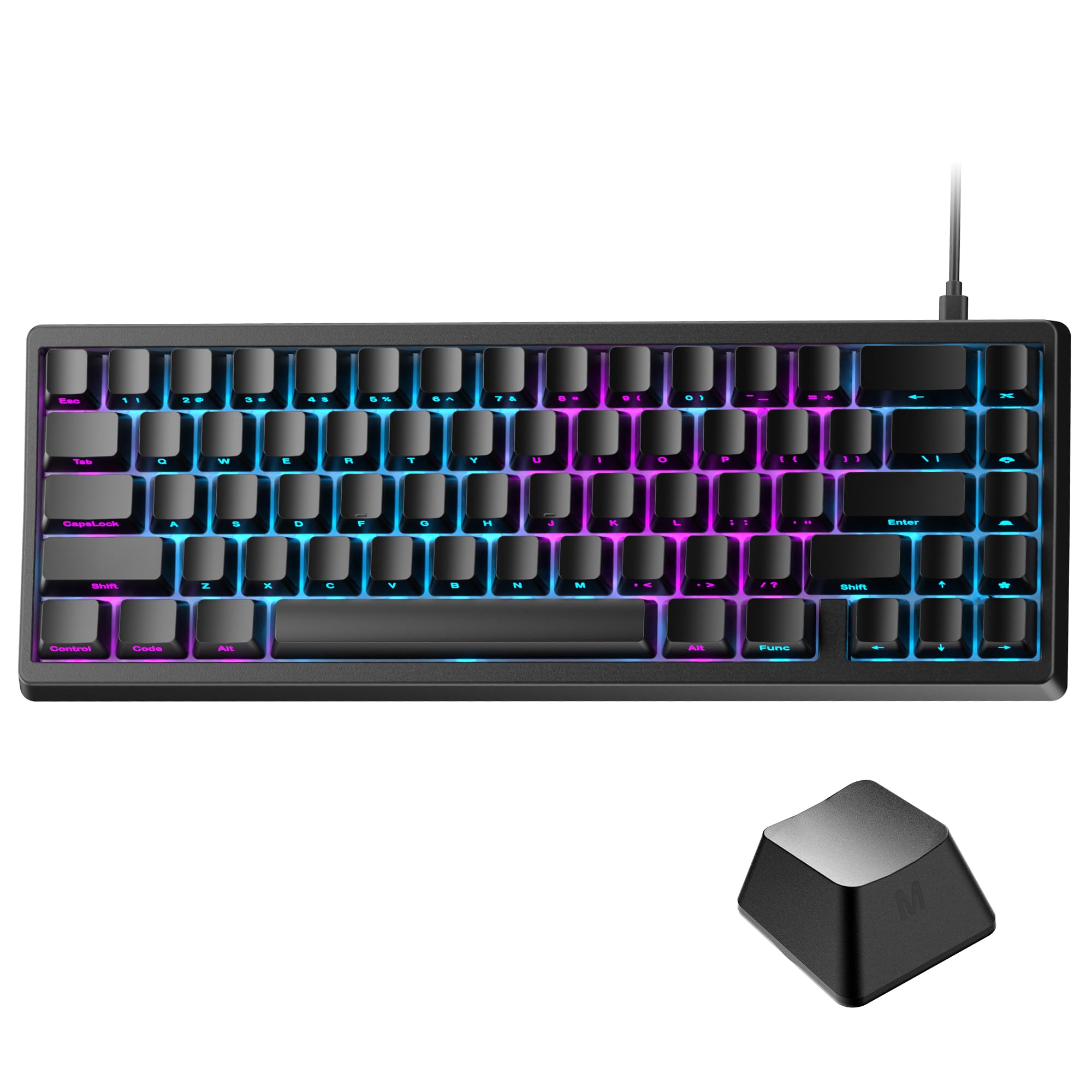 HITIME x XVX M67 60% Keyboard USB Wired Gaming Keyboard with Phantom Keycaps, QMK/VIA Support, Hot-Swappable, RGB Backlit, Gasket Structure, Creamy Pre-lubed ICE Switches, Black