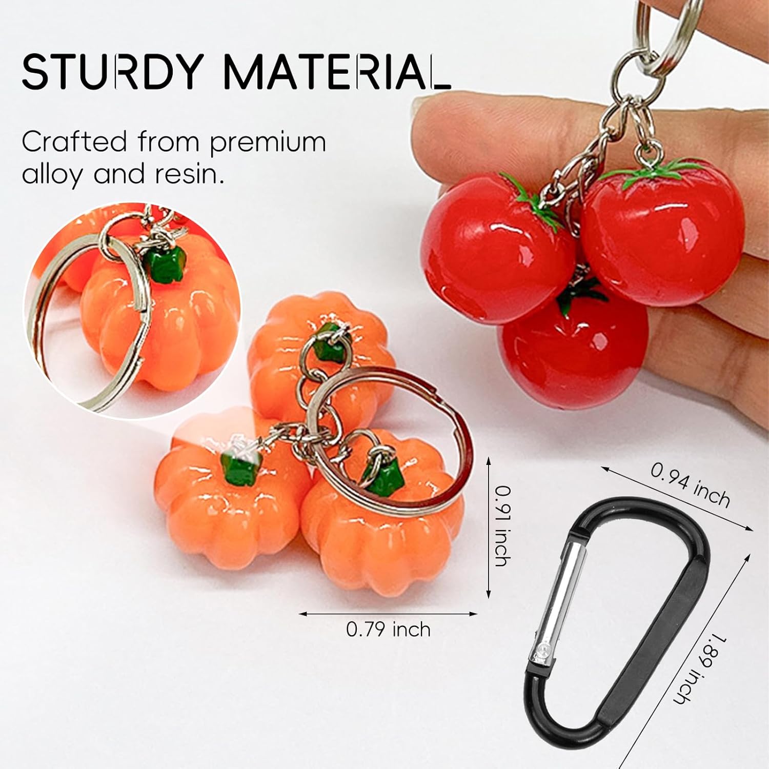 Fun Fruit Keychain Key rings,Bag Purse Charms Backpack Handbag Decor,Gift for Girls Women - Image 3