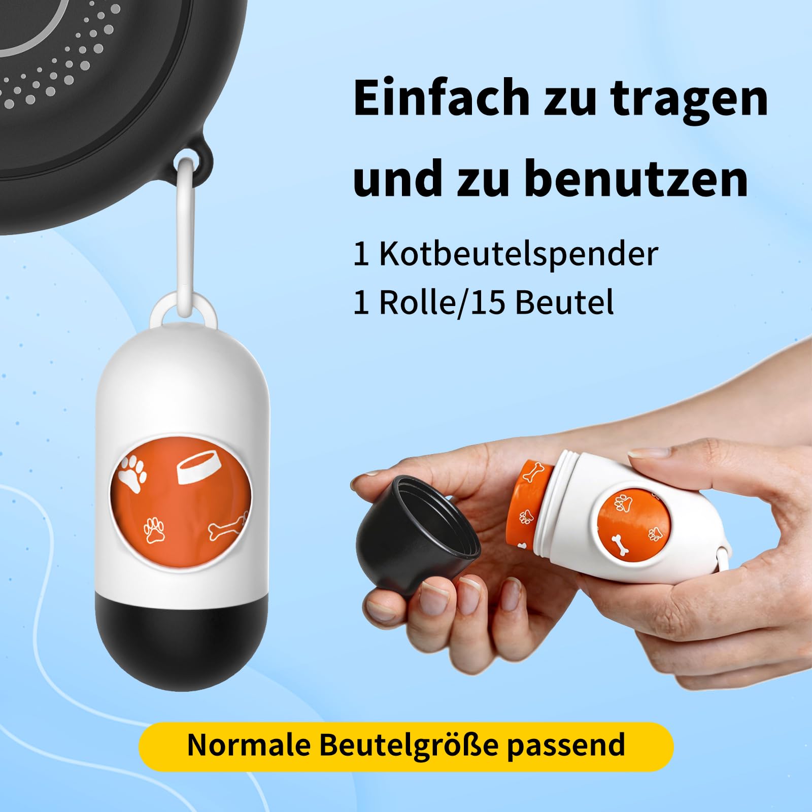 Ausziehbare Hundeleine 16ft, Automatik-Verriegelung, bissfestes Stahlkabel 998