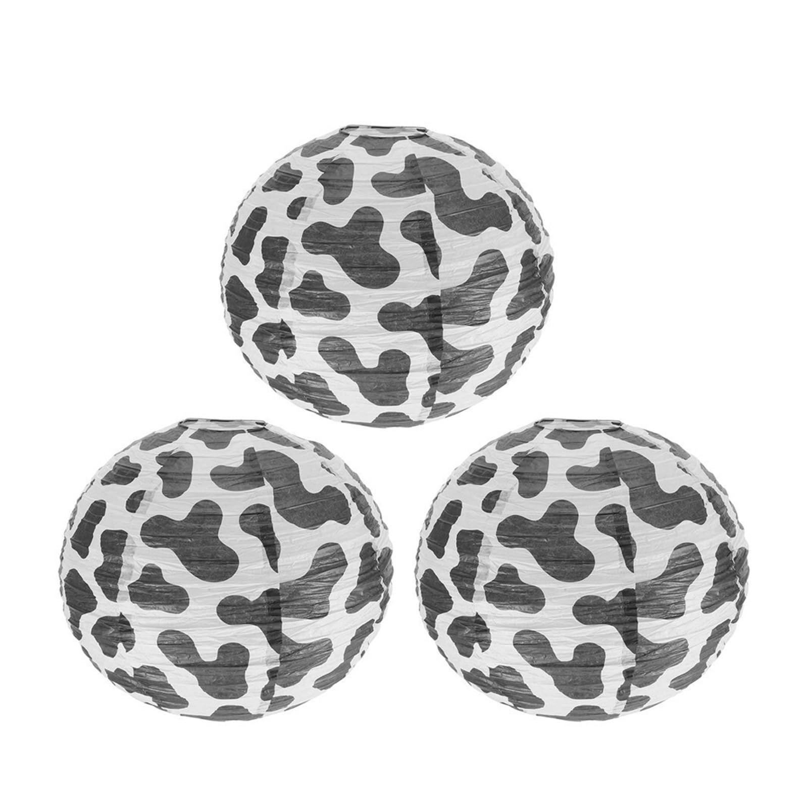 Zyayng One Color 12Pcs Cow Lanterns Paper Decorations Charming Farm Barnyard Round Lampshades For Party Birthday Supplies For Decoration
