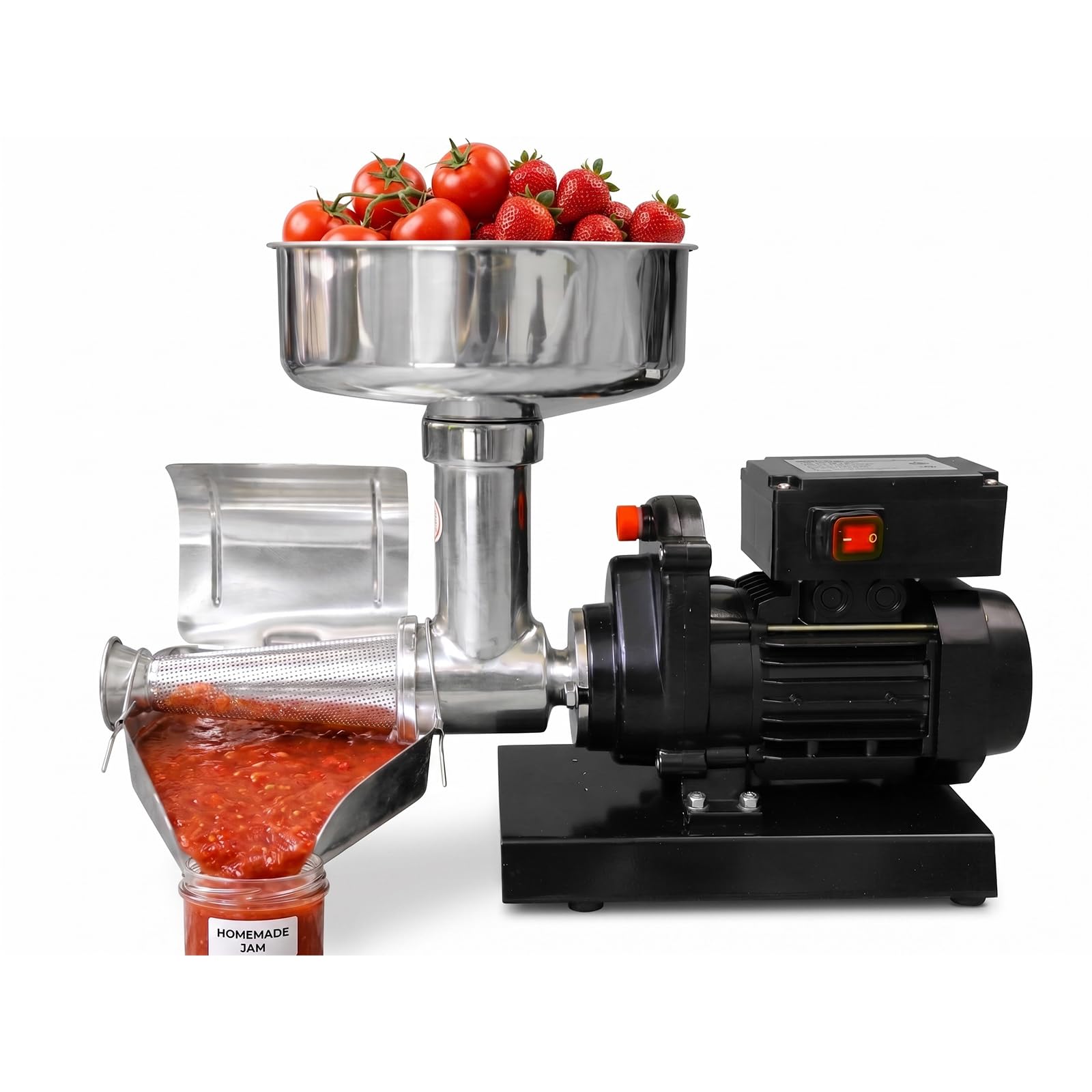 Passoire alimentaire commerciale 450W avec large trémie et bac réglable SQUEEZE master