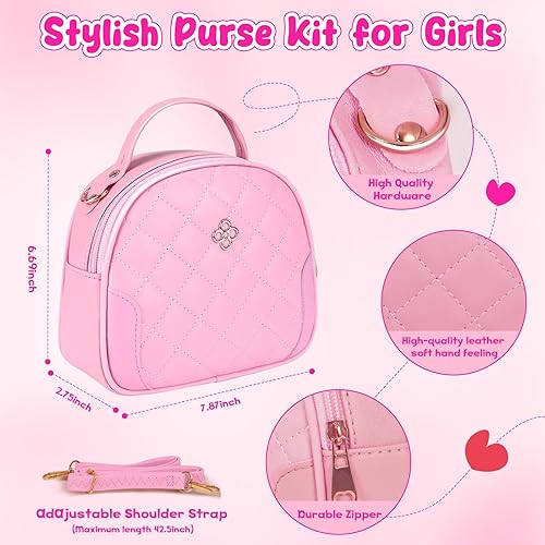 Miniatura 3 de Bolsa de juego para niñas pequeñas, bolso para niñas de 3, 4, 5, 6, 7, 8 años, juego de bolso de juego de regalos de princesa con bolso, teléfono,