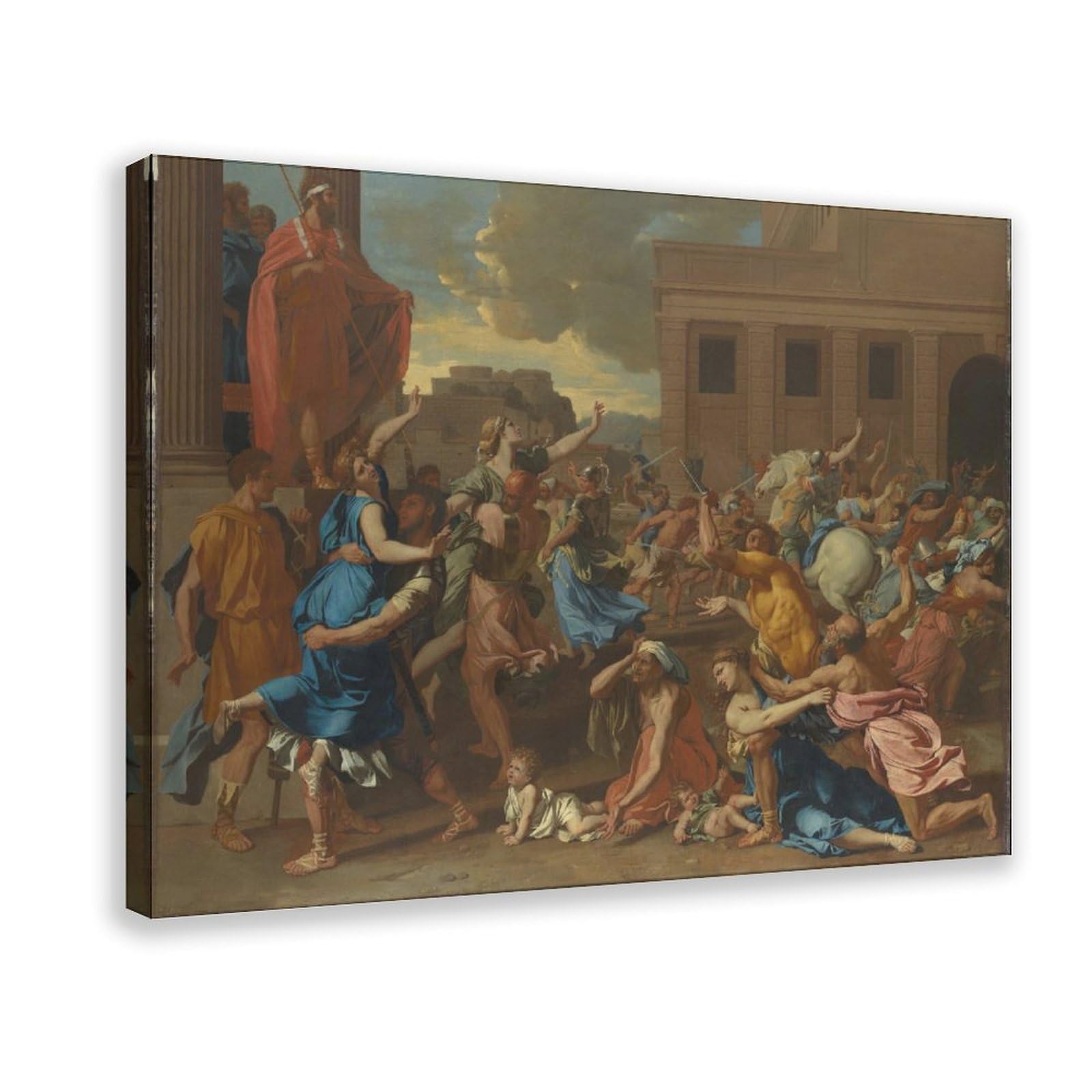 WCYB The Rape of The Sabine WomenDance to The Music of Time BY Nicolas Poussin Prints Posters Canvas Deco Paintings Wall Art For Office Living Room Frame 1