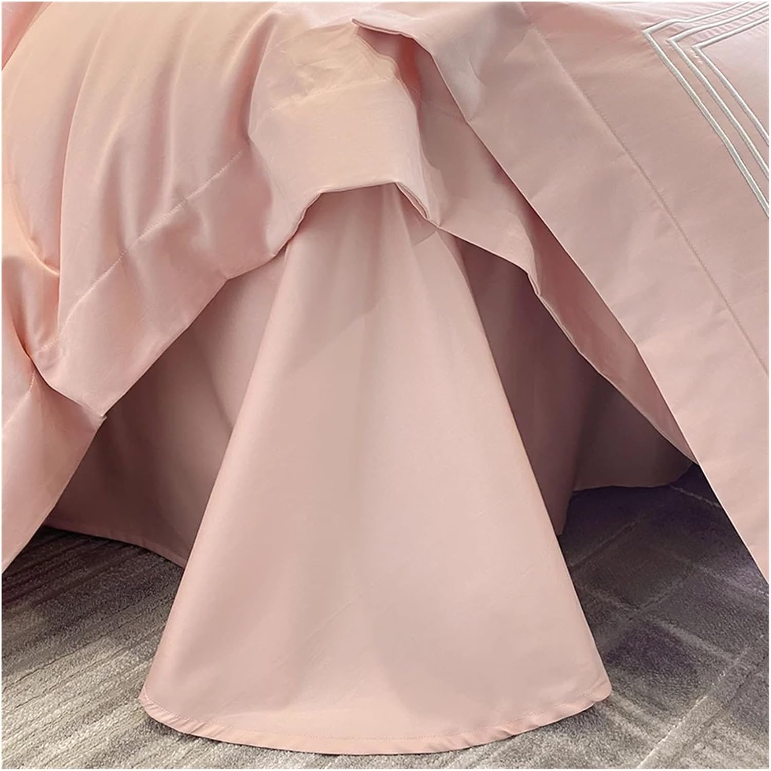 Bed, 100% Cotton Bedding Set Home Textile Three Lines Embroidery Luxurious Pillowcase Sheet Quilt Cover Twin/Queen/Single Bed