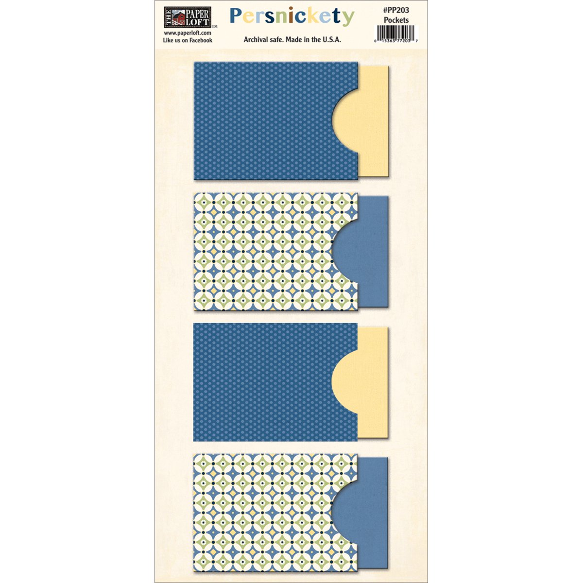 Paper Loft Persnickety Pockets W/Inserts 4/Package, Acrylic, Multicolour, 0.2x5.75x11.75 cm