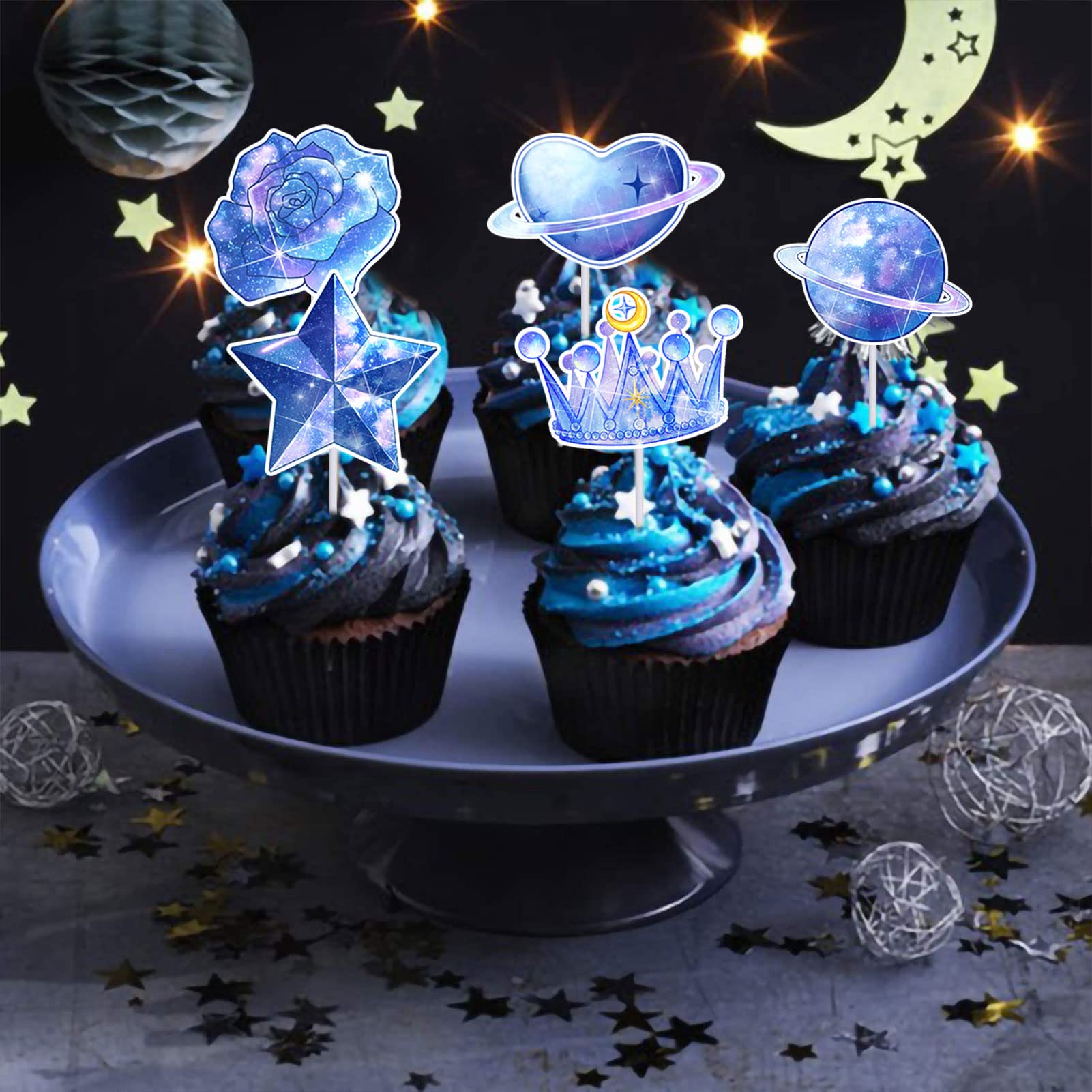 ZIOYA 9 Pezzi Decorazioni Torta Astronauta Decorazioni Torta Tema Spazio Esterno Pianeti Topper Galaxy Decorazione per Torte Decorazioni Spazio Torta per Cupcake per Compleanno