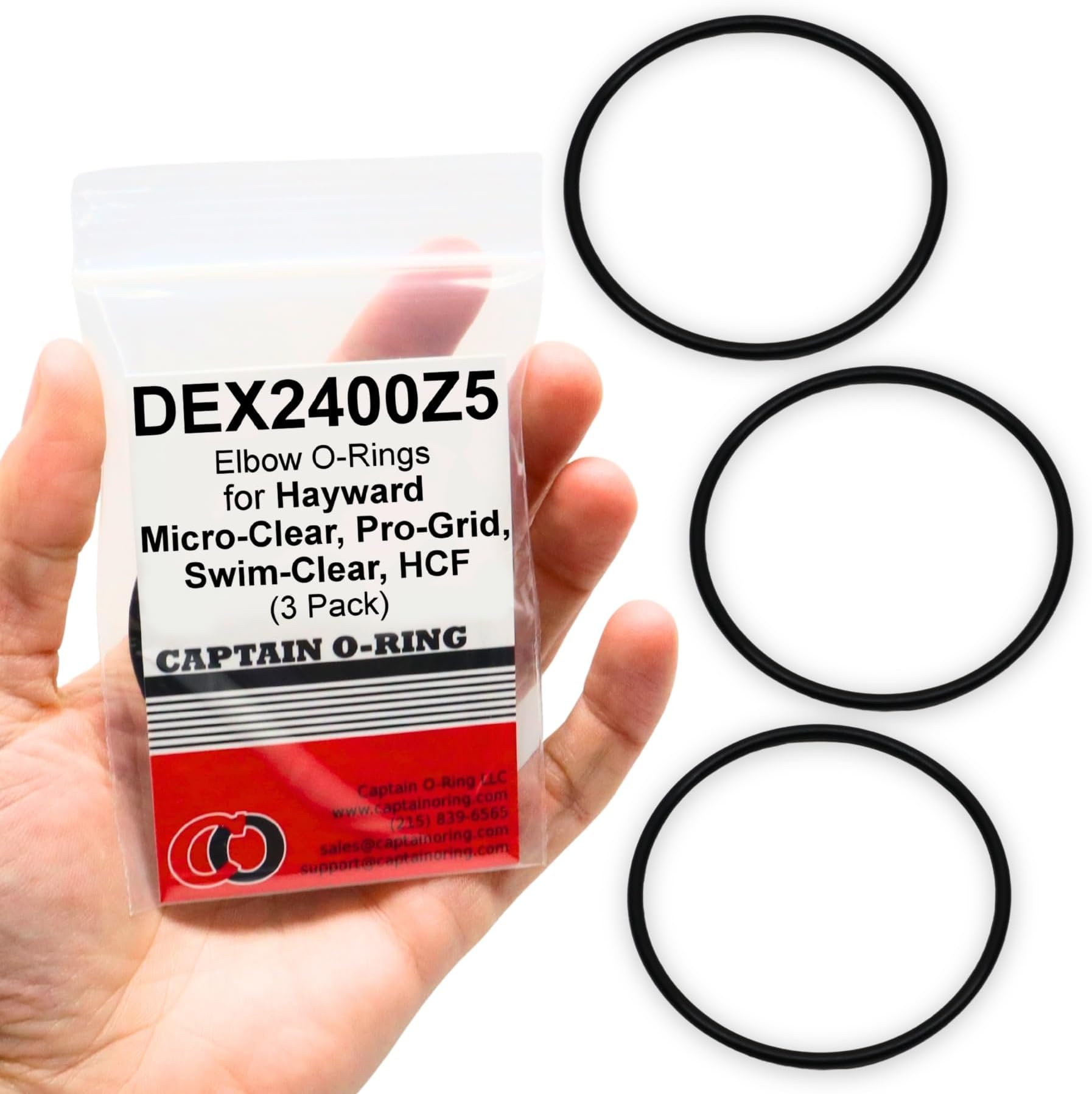 Captain O-Ring – Replacement DEX2400Z5 O-Ring for Hayward Outlet Elbow for Micro-Clear, Pro-Grid DE Filters and Swim-Clear, HCF Cartridge Filters (3 Pack)