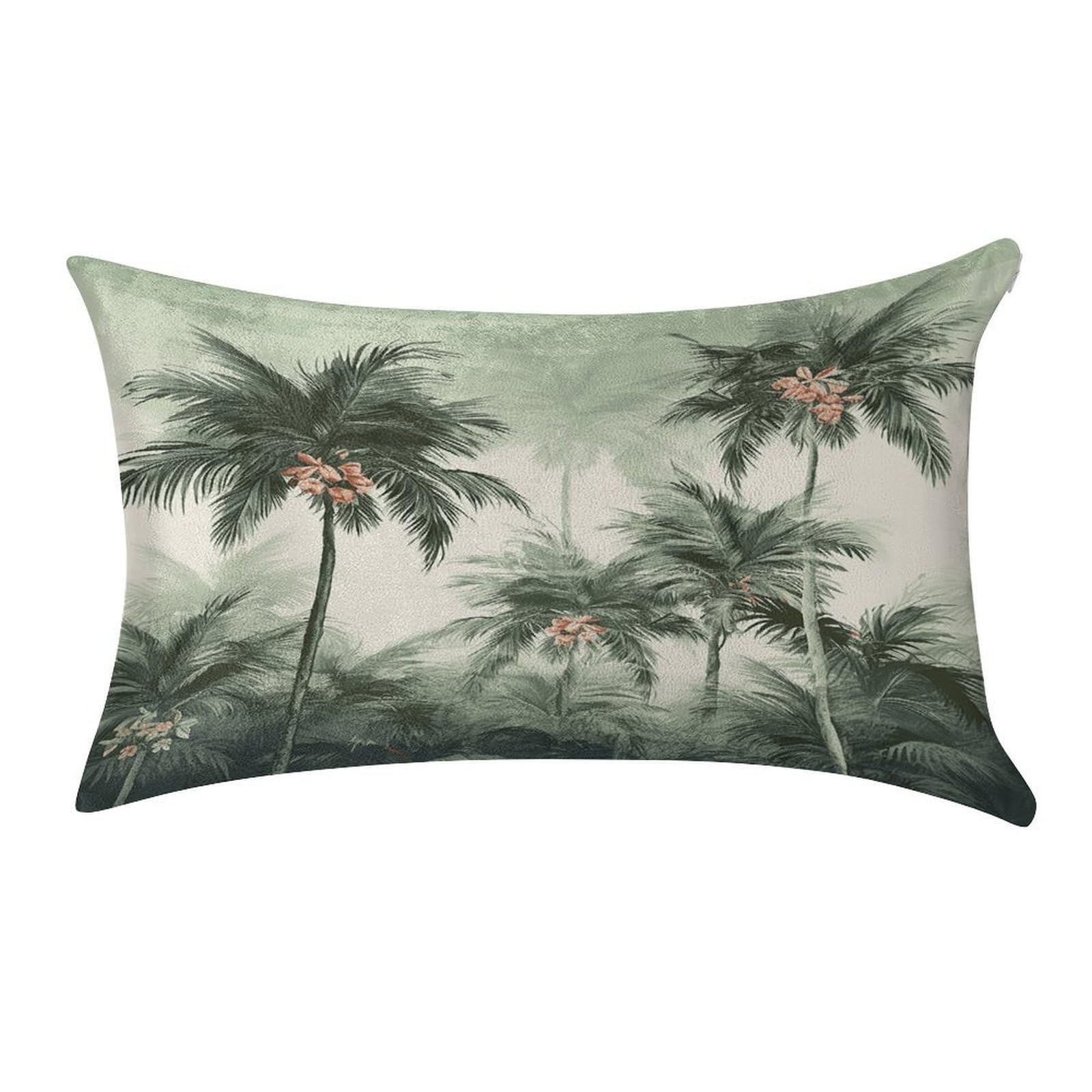 VstaDank Tropical Palm Trees Pillow Covers Rectangular Cushion Case Cozy Decorative Throw Pillowcase Luxury Lumbar Pillow Shells with Zipper Soft Velvet Pillows Shams 12 X 20 in