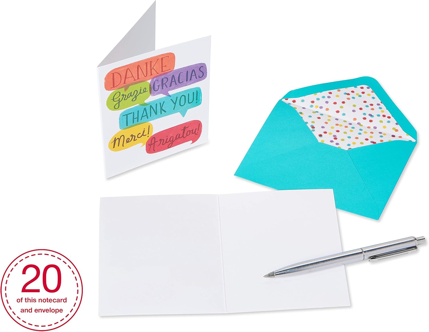 Papyrus Thank You Cards with Envelopes, International Thanks (20Count) BigaMart