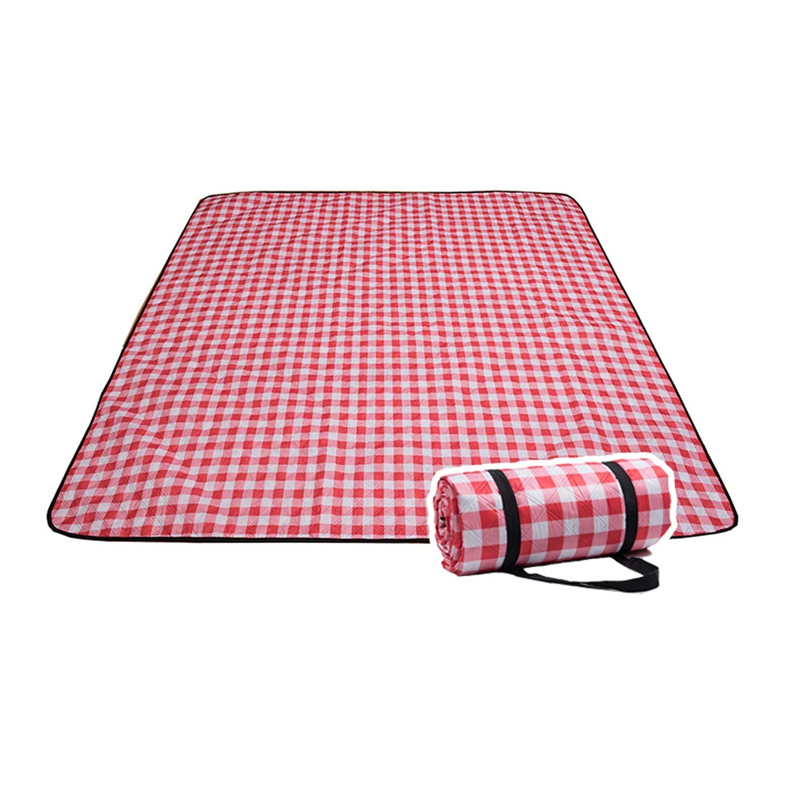 Couverture de Pique Niques, 200 x 200 cm, Natte de Plage Imperméable, Tapis Pique Niques Nappe Picnic pour Extérieur Camping Parc Cour (Color : Red Grid)