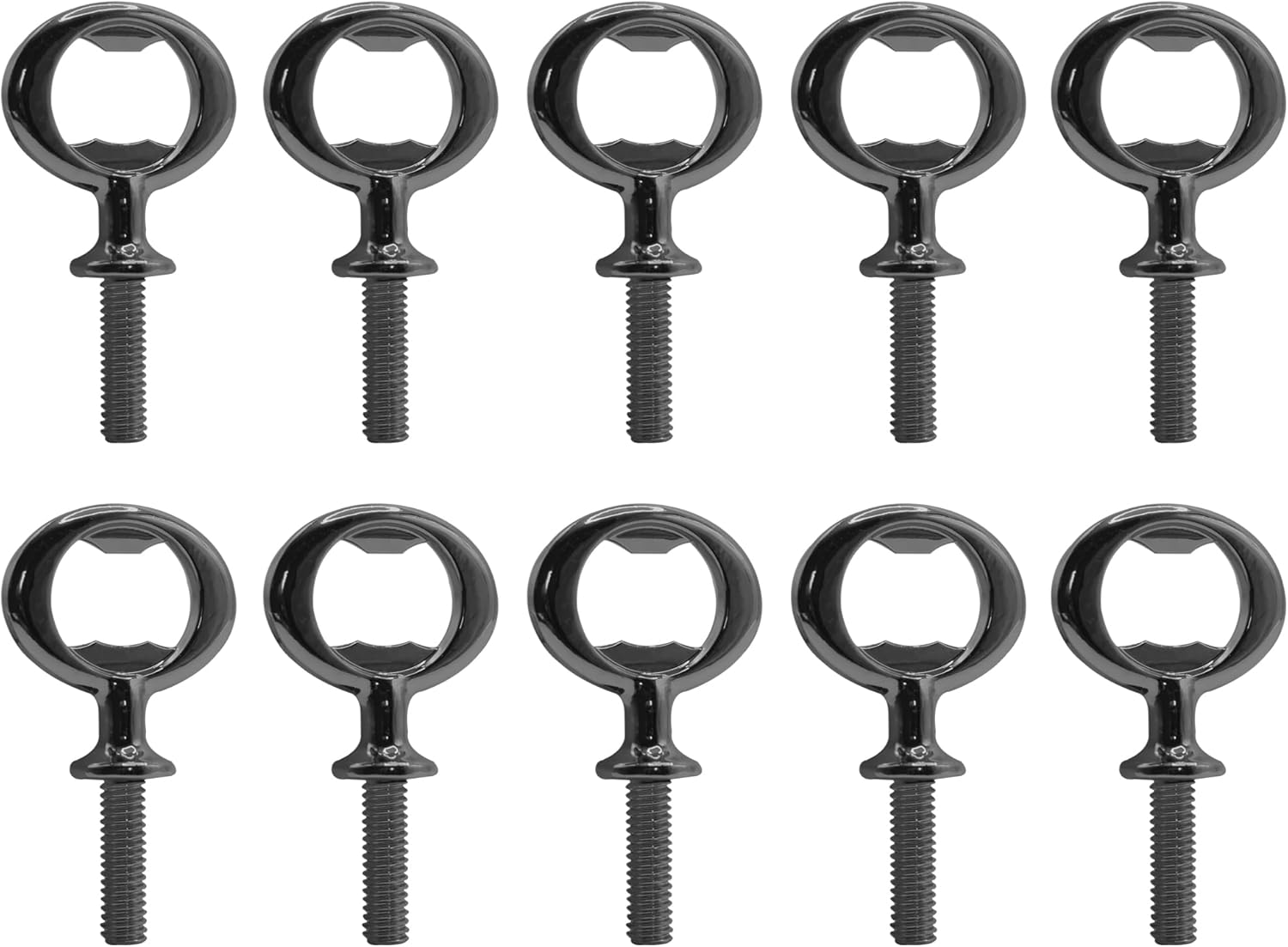 Metal Bottle Opener Kit, 10 Pcs Blank Stainless Steel Flat Bottle Inserts Kit Threaded Beer Hardware DIY Bottle Opener Hardware for Valentine’s Day Wedding Wine Party Wood Turning (Black)