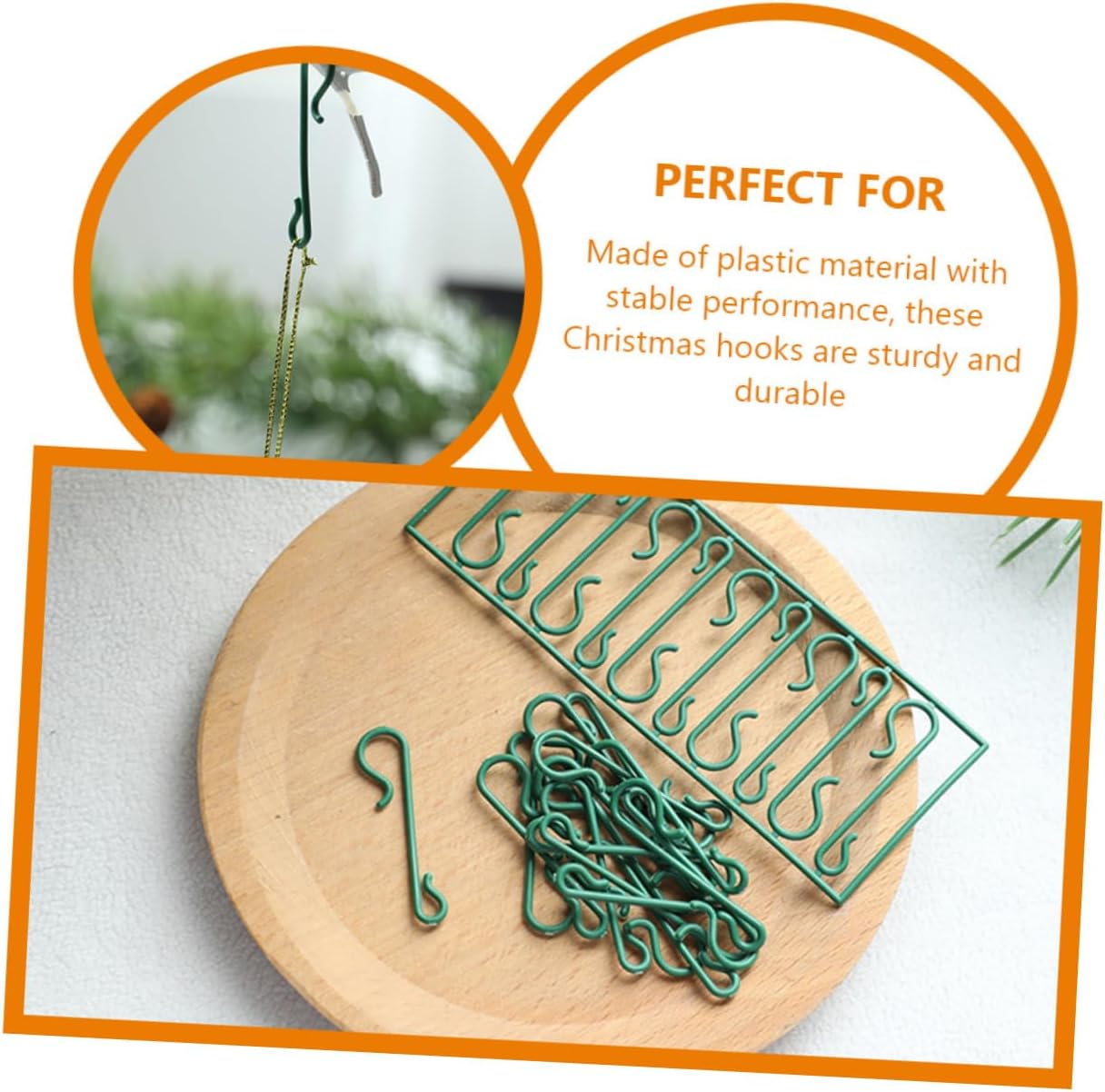 BESTYASH 100Pcs Christmas Ball Hanging Hooks Xmas Hangers for Tree Decorations Stockings and Ornaments for Holiday Parties and Festive Decor