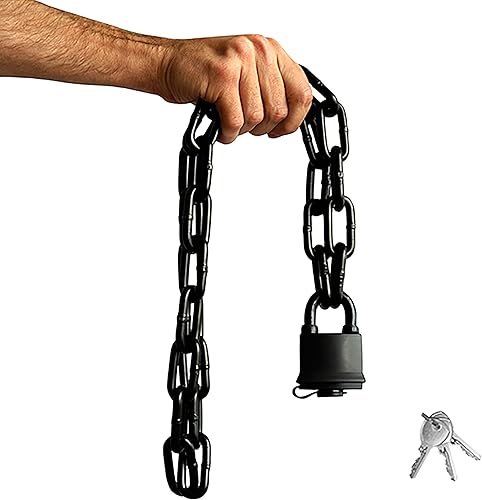 Urban August Cadena de seguridad endurecida de 0.315 pulgadas de grosor con un bloqueo de almohadilla resistente a la intemperie  Cerradura de