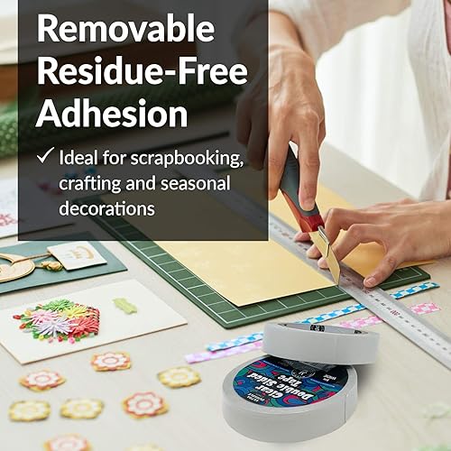 Miniatura 10 de Paquete de 5 cintas transparentes de doble cara para manualidades de 12 pulgada de ancho, adhesivo resistente de dos lados, cinta de montaje delgada