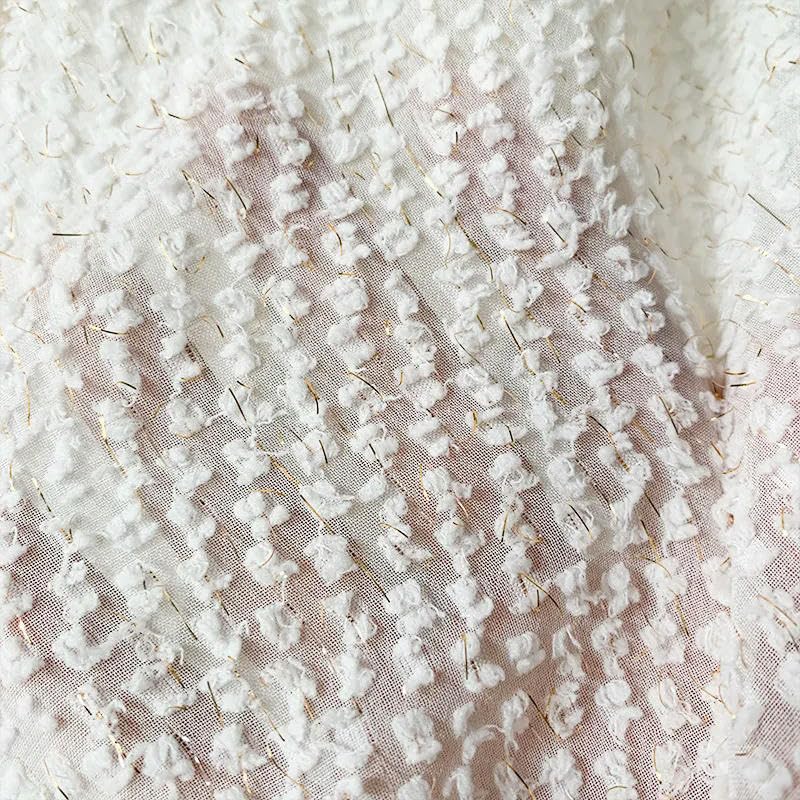 150 cm breit, 300 cm lang, Goldfaden, Jacquard, bestickter Chiffon-Stoff, Meterware, Polyester-Chiffon-Stoff für die Kleiderherstellung
