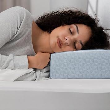 Cube Pillow Pro for Side Sleepers Memory Foam Bed Pillow Soft Pillow Supportive Head, Neck, and Shoulder Pain Relief, Blue-24"x12"x5"