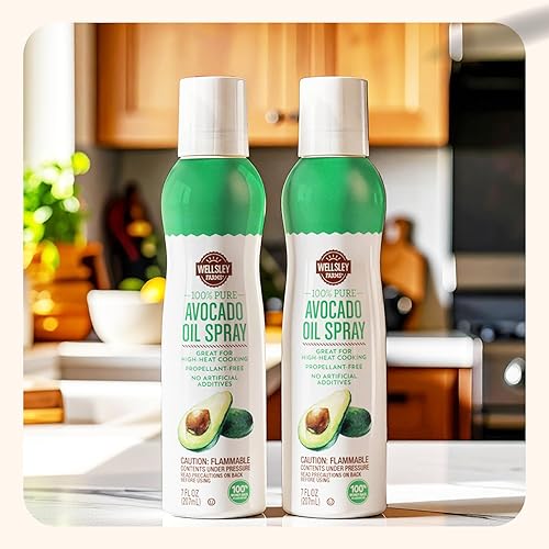 Miniatura 6 de Wellsley Farms Aerosol de aceite de aguacate 100% puro, espray antiadherente de alto calor, aceite de cocina de 0 calorías, apto para veganos y bajo