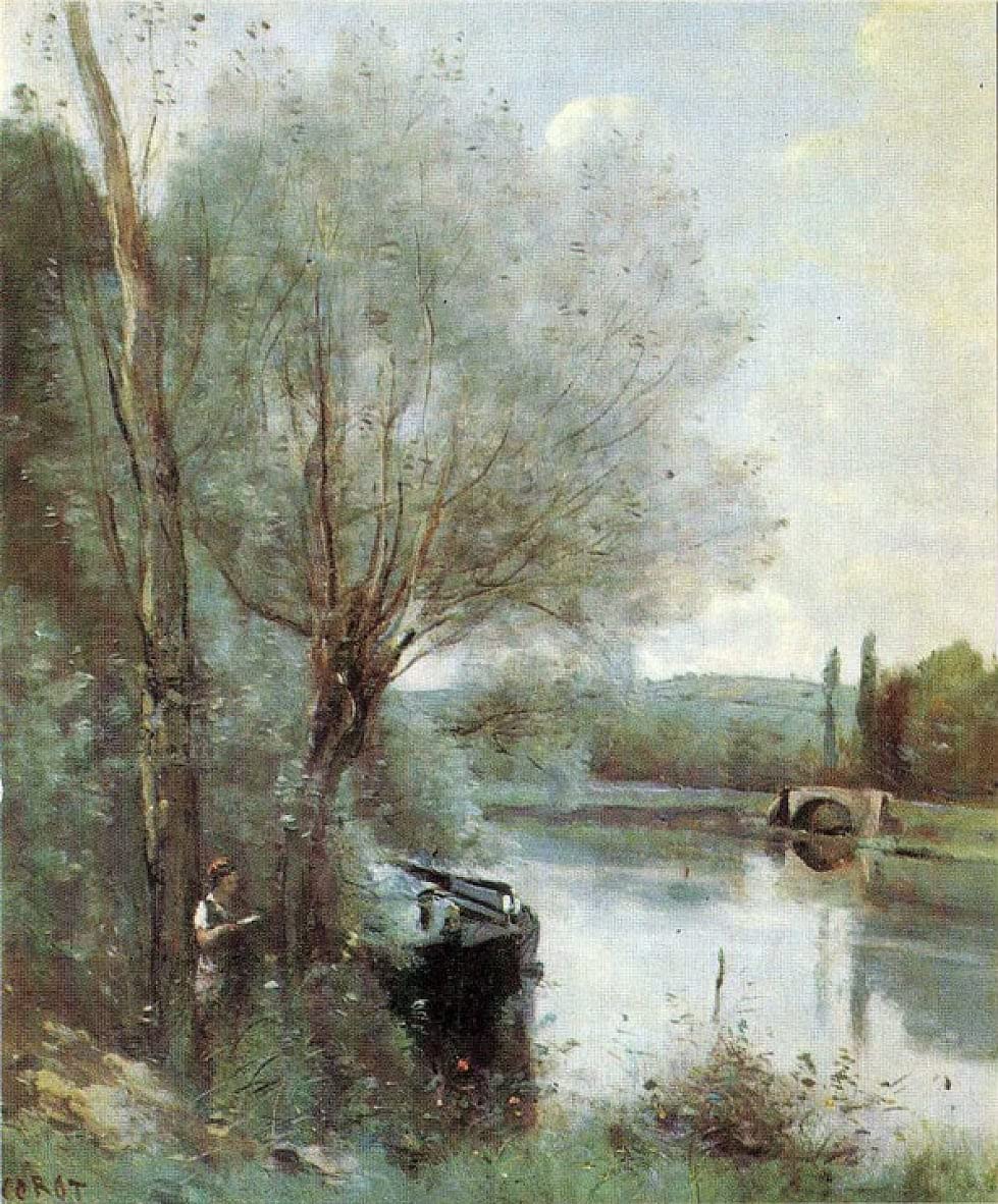 Tableau la liseuse de Corot 60x90cm pour salon