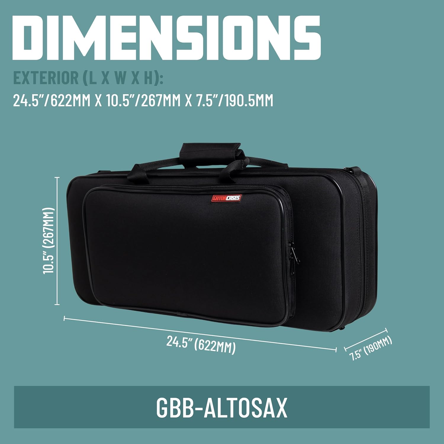 Gator Cases Largo Series Lightweight Beginner Case for Eb Alto Saxophone; (GBB-ALTOSAX)