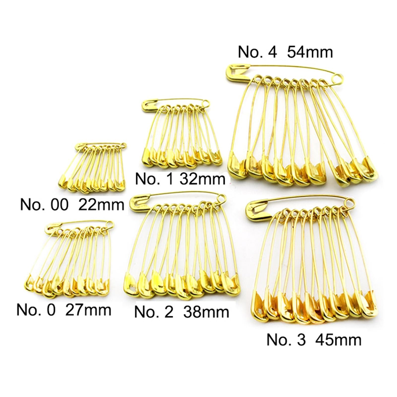 100 Teile/los Silber Ton Sicherheitsnadeln Edelstahl Brosche Schmuck Kleine Sicherheitsnadel Brosche Handwerk for DIY Nähen Werkzeuge Zubehör(Gold,27mm Length)