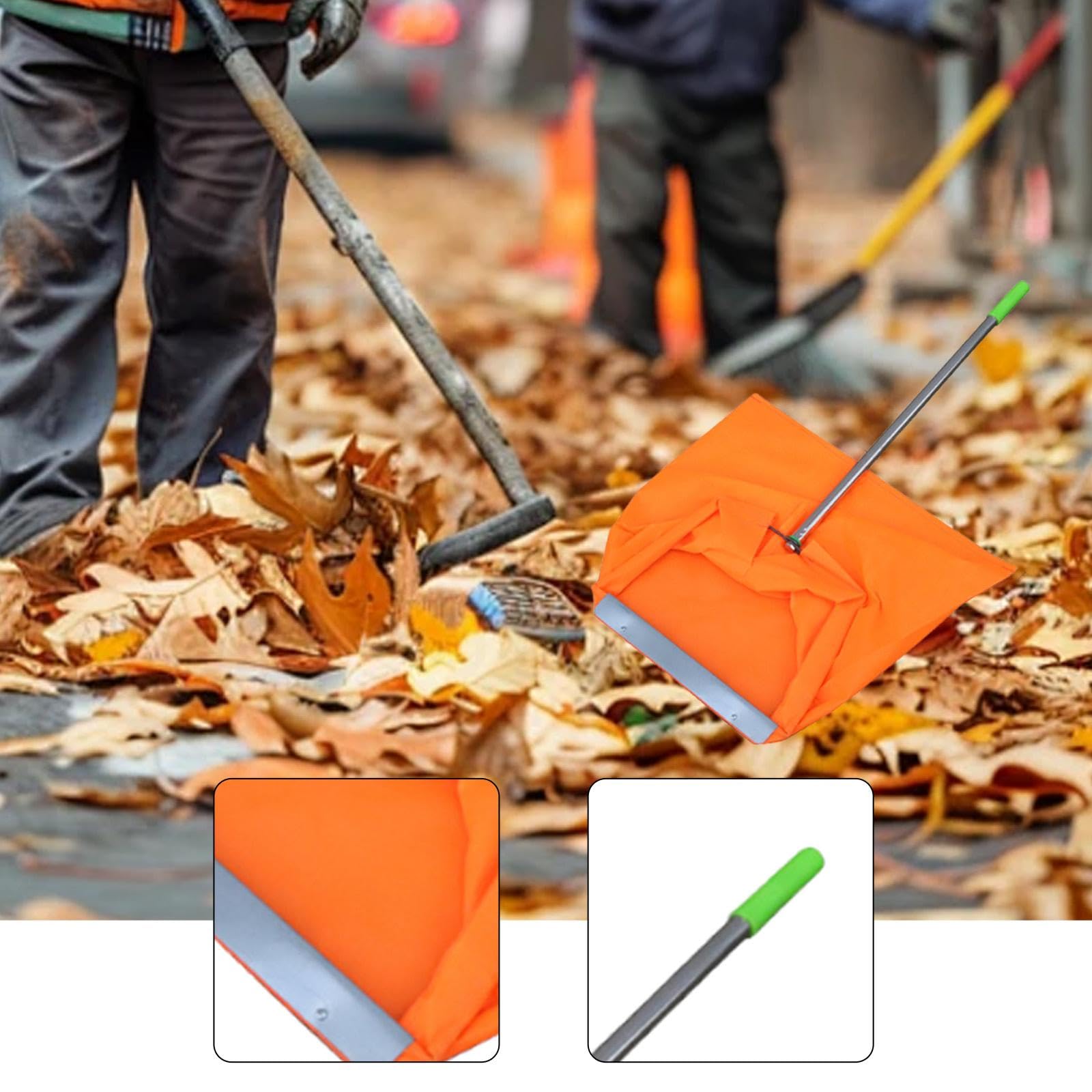 Gralara à Feuilles de Type Pelle à poussière Coupe-Vent pour déchets de Jardin pour Les Travailleurs pour Les débris, Poignée Verte