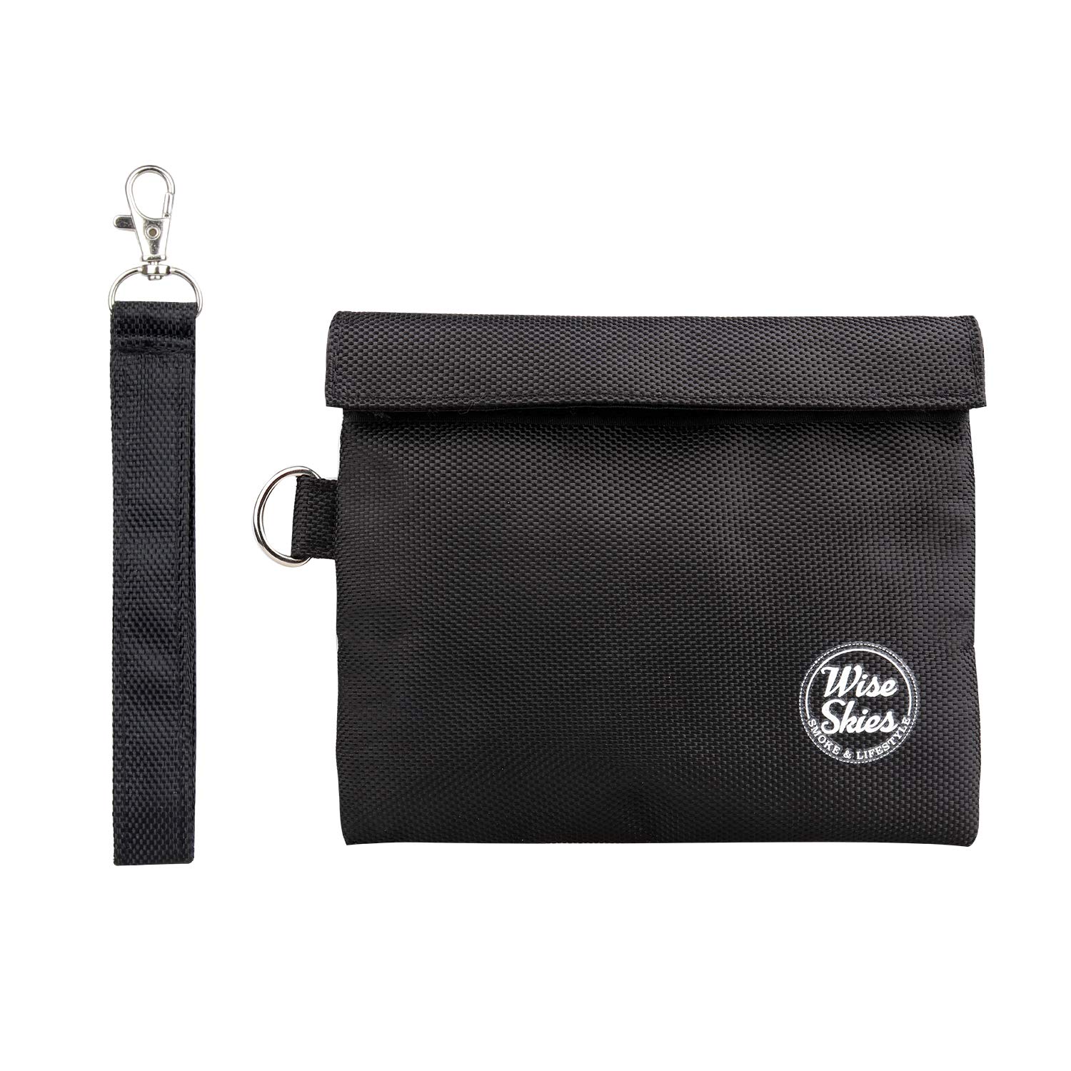 Stylex Party Try Something Different Black Wise Skies Medium Smell Proof Bag Odor Proof Stash Bag For Herbs, Spices, Tea, Cheese Activated, Carbon Lining, Heavy Duty, Detachable Handle (Black)