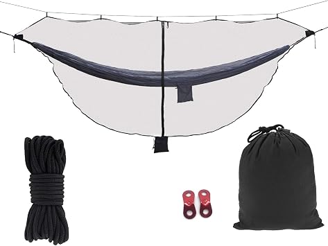 Mosquito net for Camping Hammock, Compact Lightweight Hammock Netting, 12 Long with Dual Sides Zippers Fits All Camping Hammocks