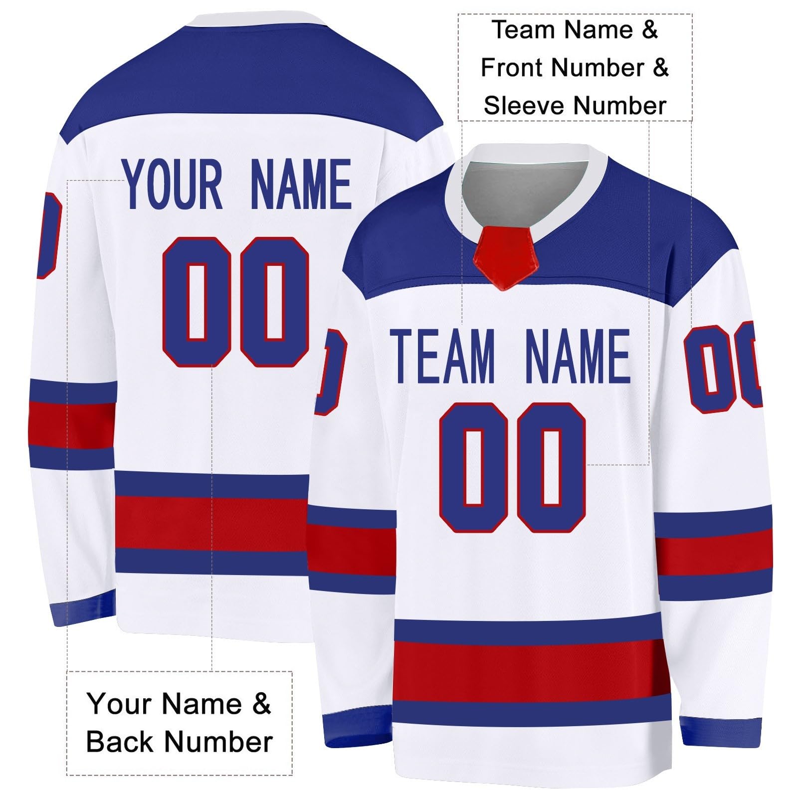 Camiseta de hockey sobre hielo personalizada manga larga uniforme nombre número hombres mujeres niños jóvenes