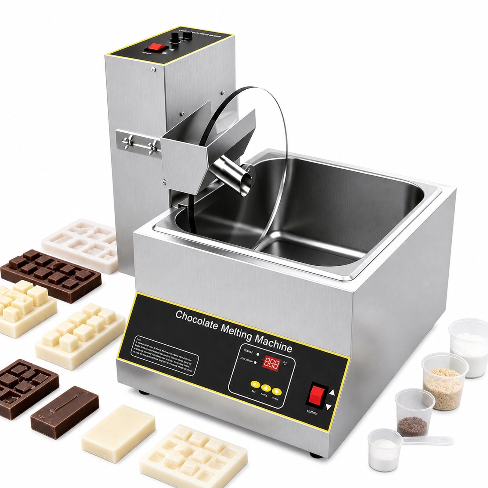 Mélangeur électrique à Roue de Chocolat, mélangeur à Fondre électrique Commercial, 12KG