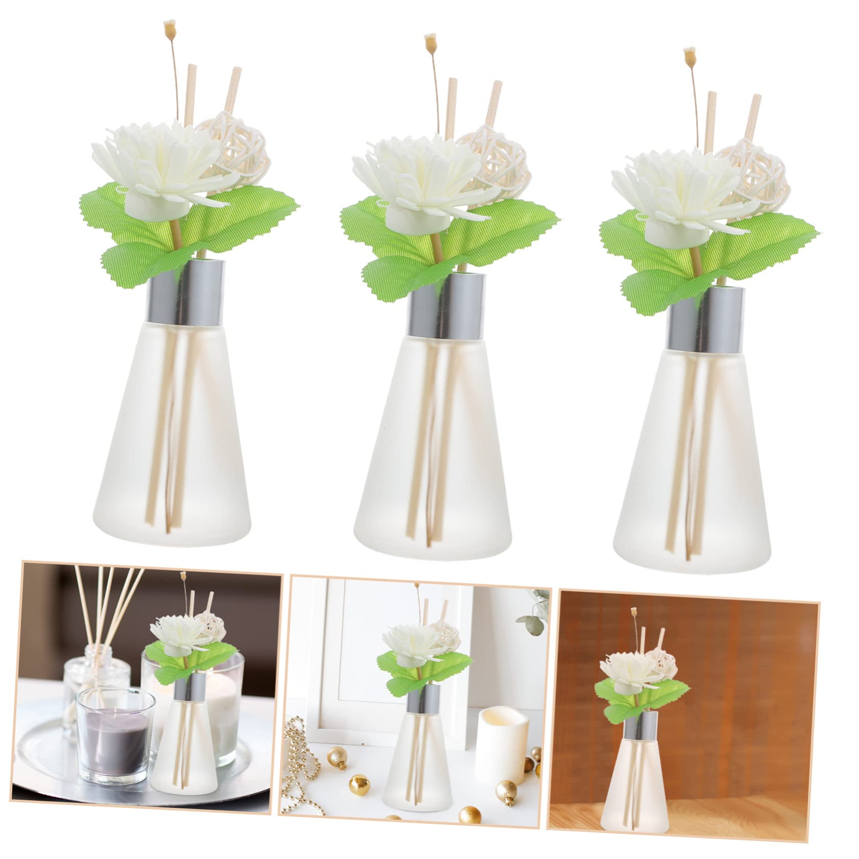 Garneck 3pezzi Diffusore Di Aromi in Bottiglia Di Vetro Bottiglia Di Profumo in Vetro Design Elegante e Compatto Per Uso Domestico e Ricaricabile Con Oli Essenziali Preferiti