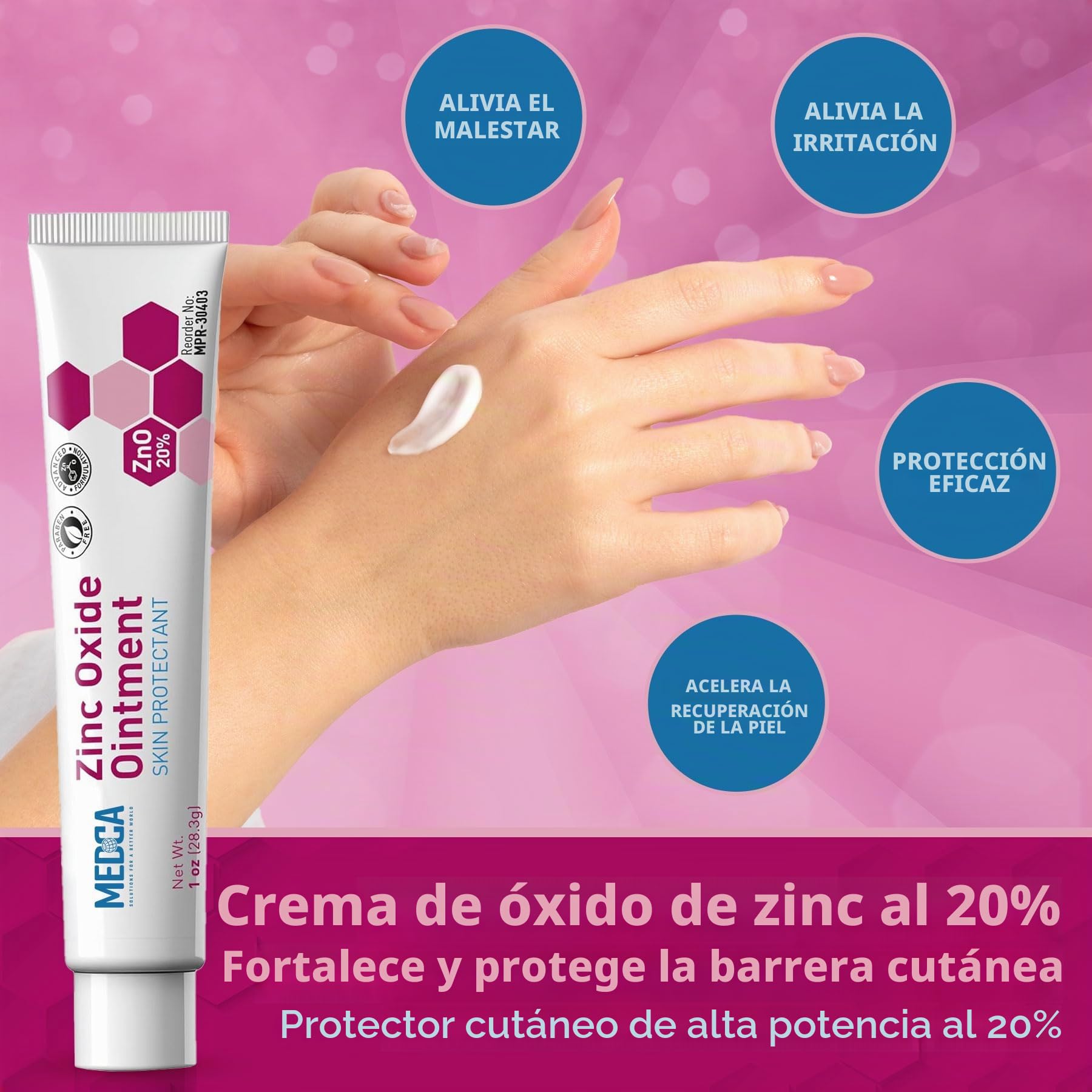 High-Potency 20% Zinc Oxide Ointment - (Pack of 4) Baby Diaper Rash Cream and Gentle Skin Protectant Barrier for Chafed Skin, Wetness, Daily & Overnight Protection Soothing, Hypoallergenic, 1oz Tubes