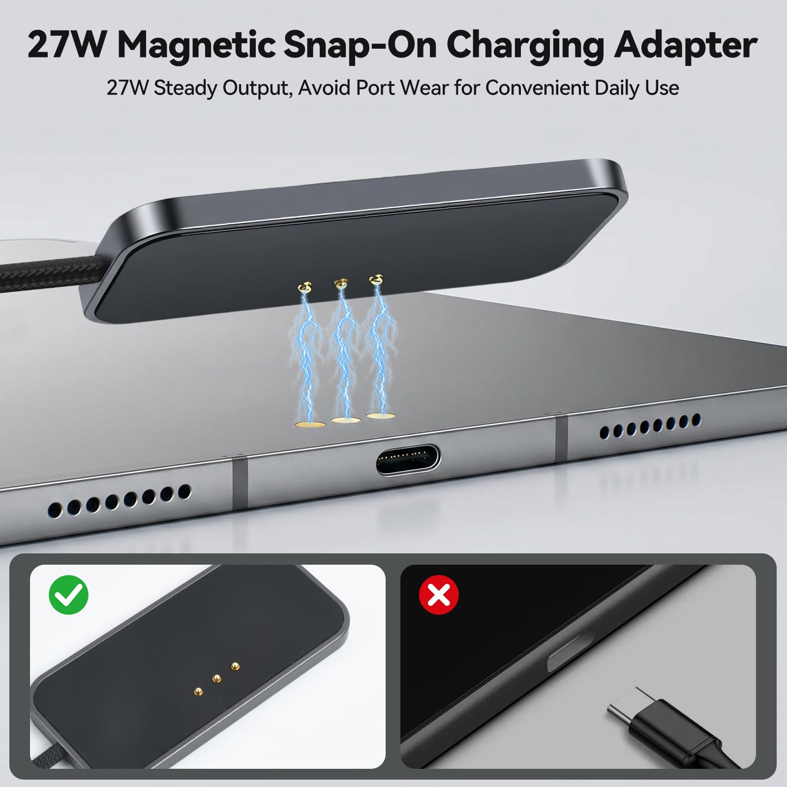 ELUTENG Chargeur sans fil magnétique, chargeur rapide sans fil 27 W pour