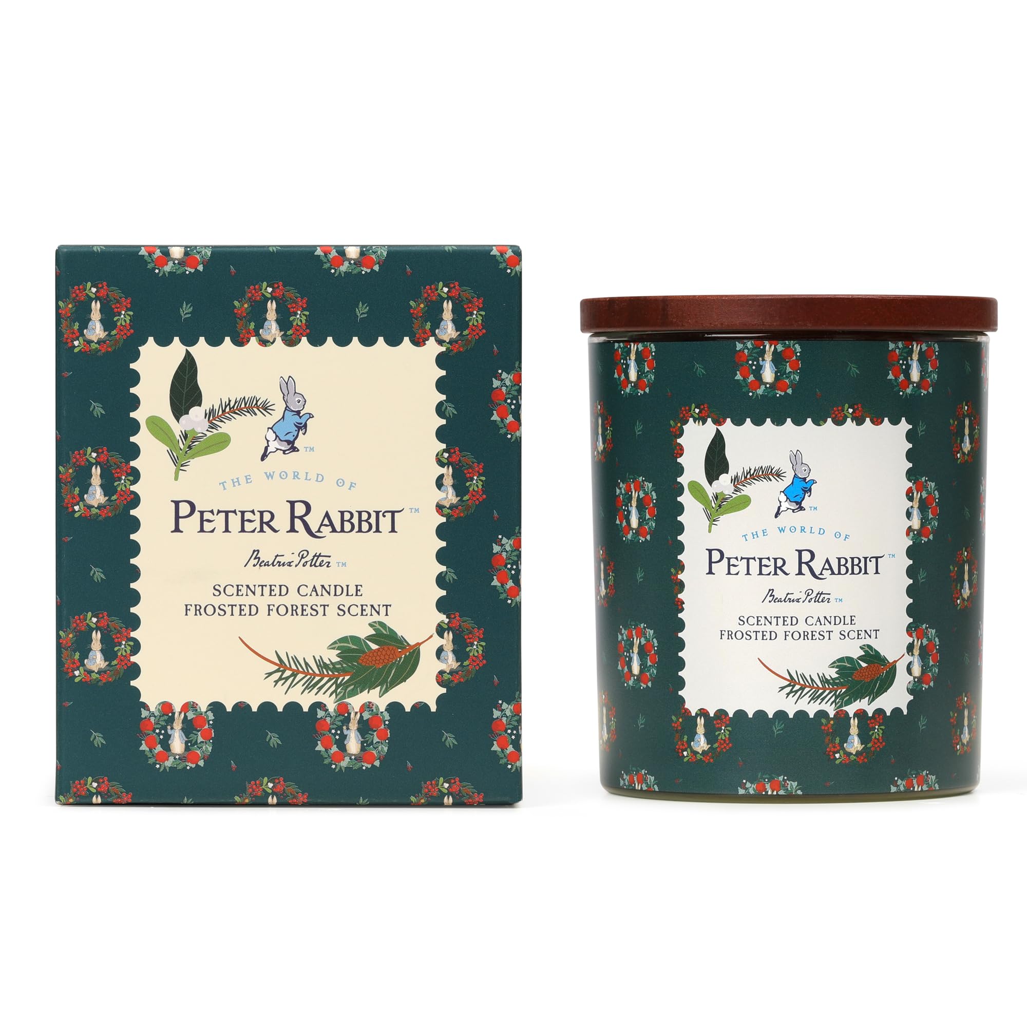 Peter Rabbit Glass Festive Candle, Frosted Forest Scent, 213G, 1-Wick
