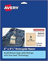 Vista 12 de Avery Printable etiquetas con cuerdas, diseño festoneado, 2 x 1.25 pulgadas, pack de 180 (22848), Blanco