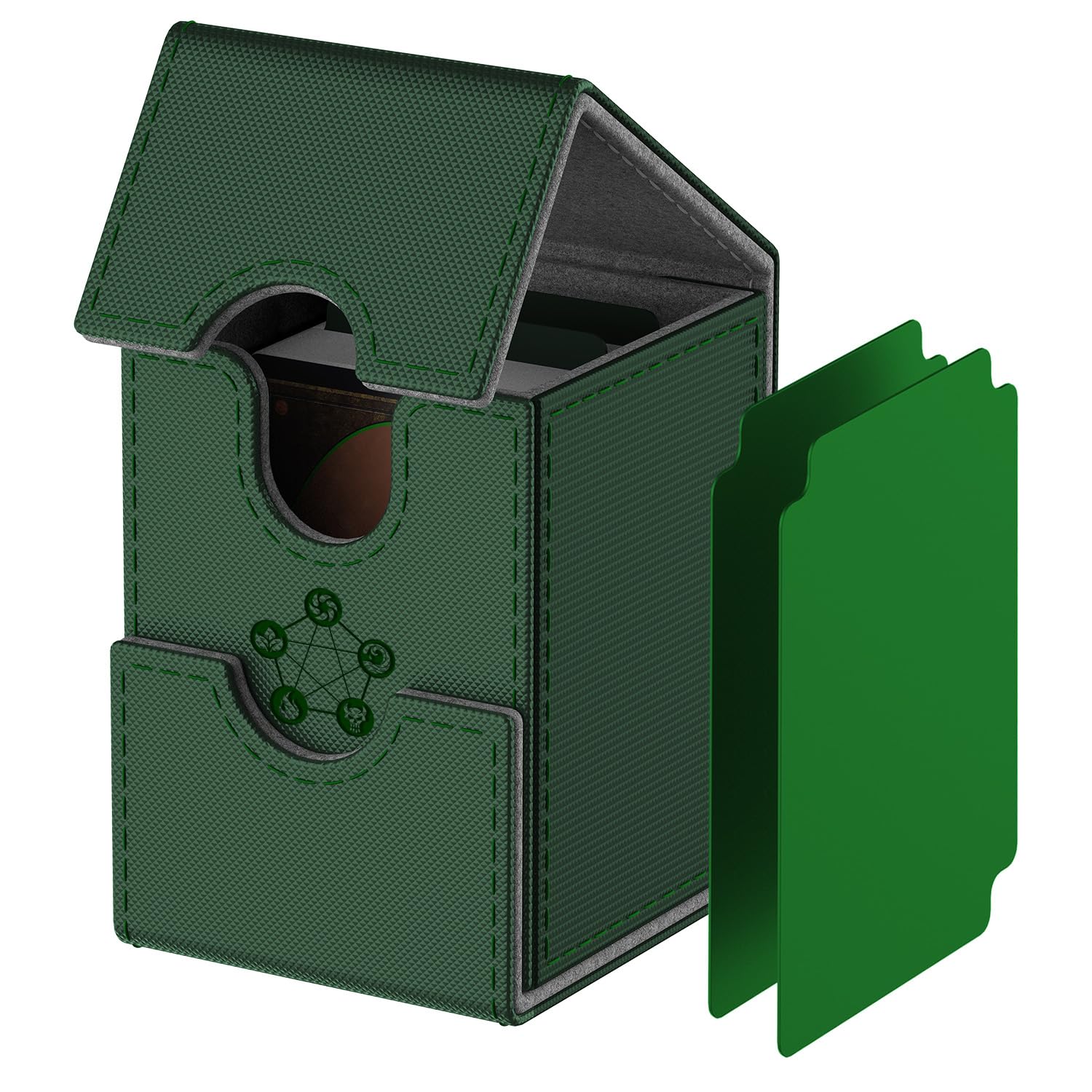 Scatola Porta Carte per MTG Carte, Magnetica Deck Box con 2 Divisori, Con Capacità di 110 TCG Carte, Ideale per le Carte Collezionabili - Verde