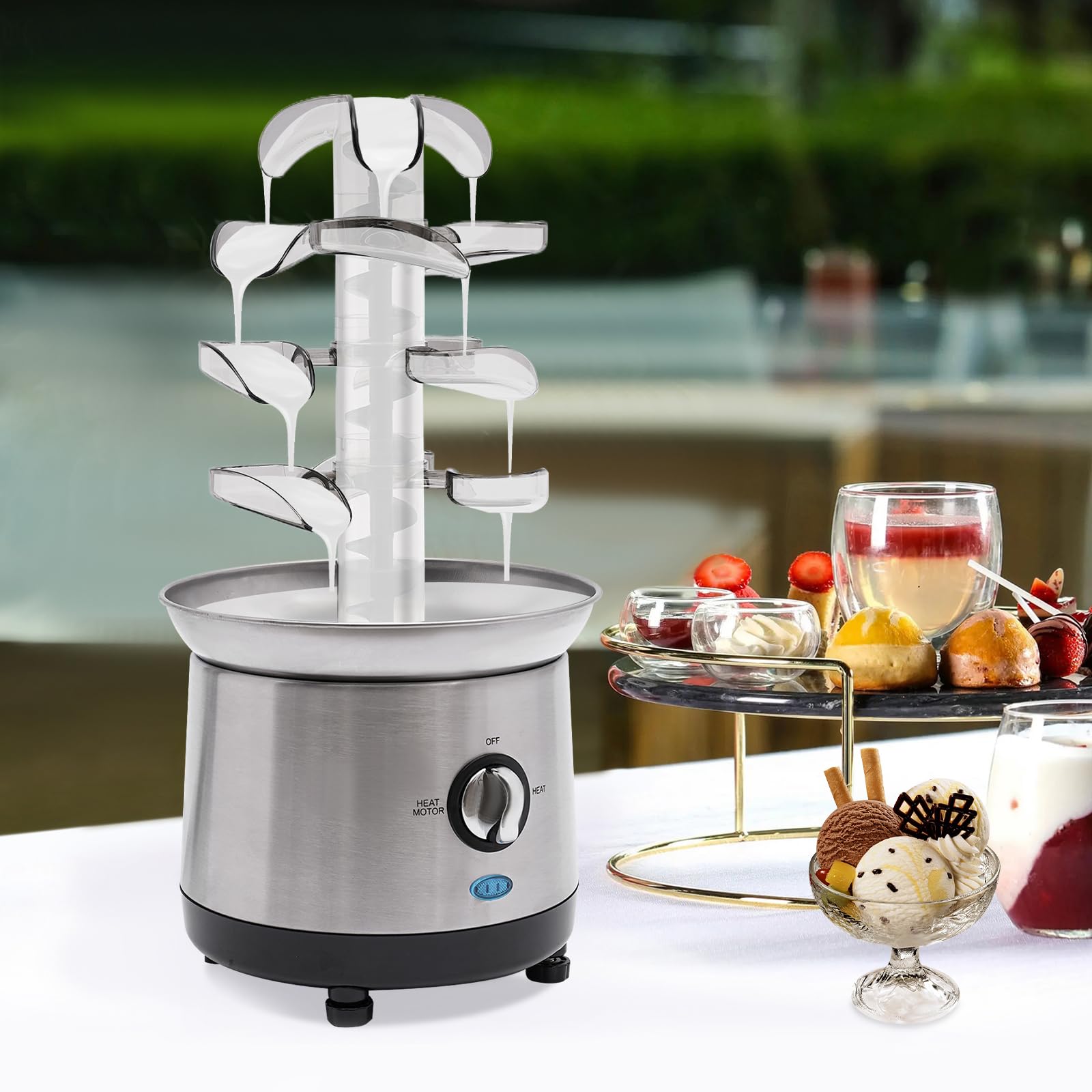 Fontane Di Cioccolato, 3 Livelli/4 Livelli, Macchina Elettrica Per Fonduta, Fontana Per Uso Commerciale Per Casa, Matrimonio, Compleanno, Natale (4 Livelli