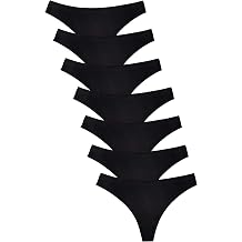 JINKAIJIA Women's Seamless Thongs Underwear,No Show Ladies Thong,Soft Breathable Comfortable Panties,Quick-dry Undies,7-Pack