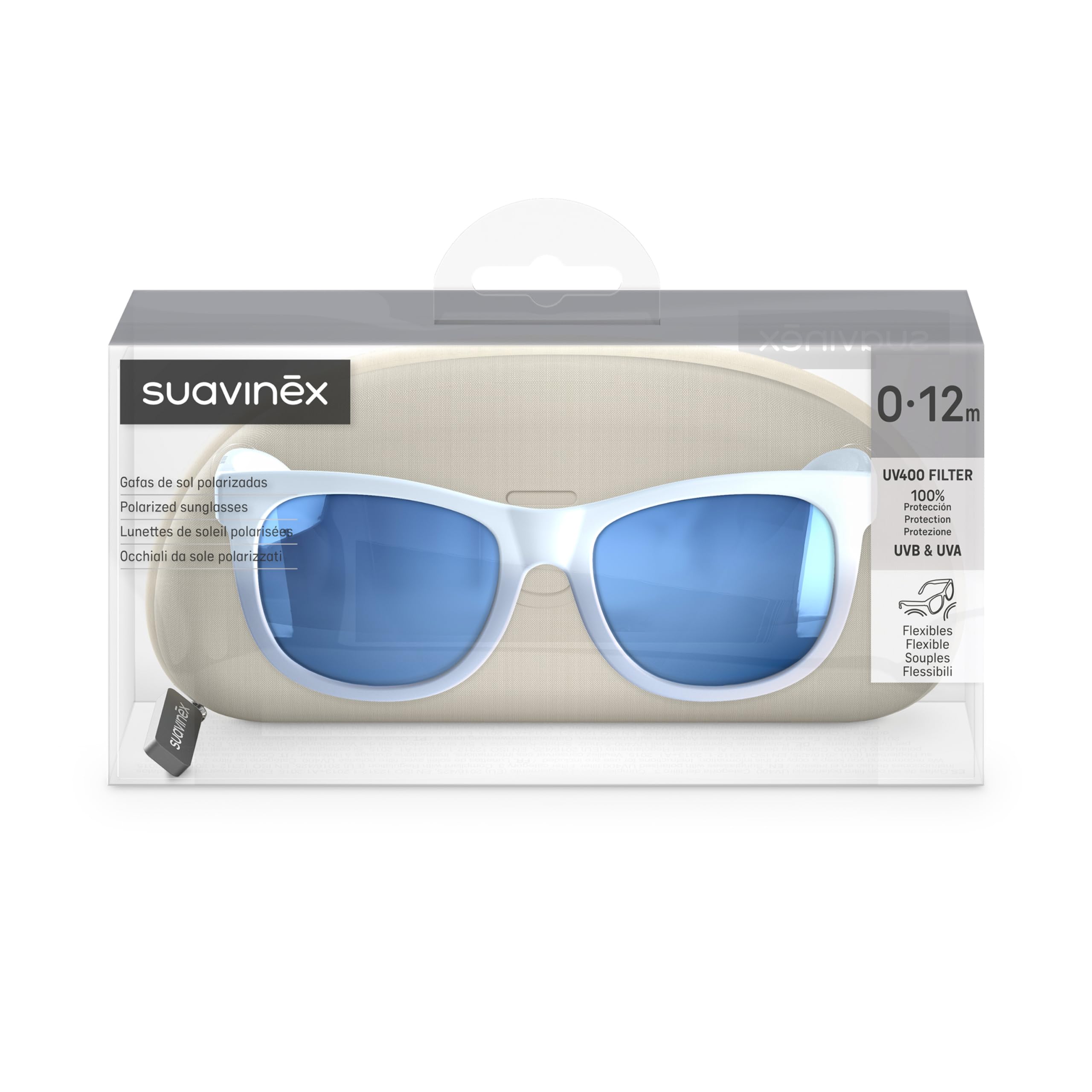 Suavinex, Gafas de Sol para Bebés de 0 a 12 Meses, Polarizadas, con Filtro UV 400, Cat. 3, 100% Protección Rayos UVA y UVB, con Funda Incluida, Muy Flexibles y Ligeras — view 3