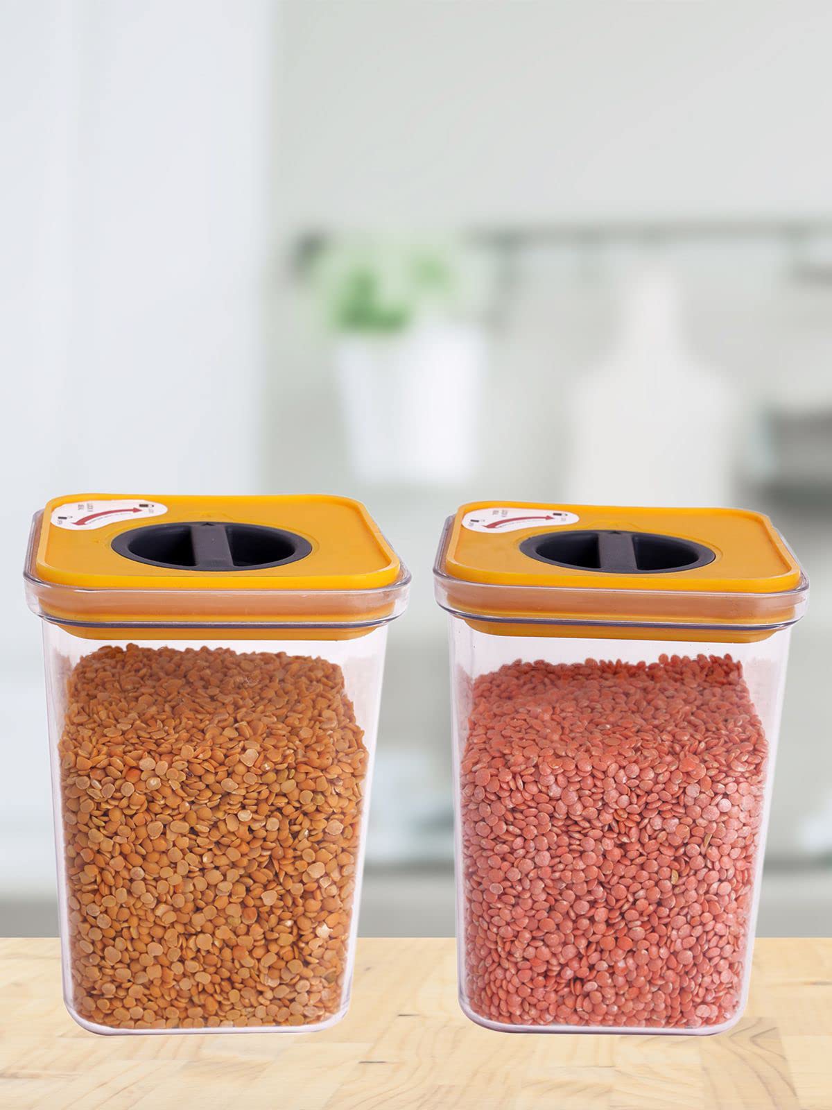Yellow Kitchen Containers - 2 Pack 1700ml -3
