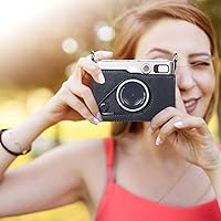 Vista 7 de Phetium Funda protectora compatible con Fujifilm Instax Mini EVO Hybrid Instant Camera-PU Bolsa de cuero con correa de hombro ajustable (negro)