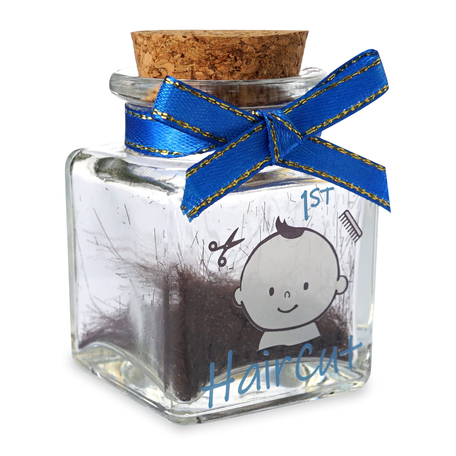 Pierwszy uchwyt na pamiątkę do strzyżenia, pierwsze pudełko na pamiątki dla dzieci Baby Shower dla niemowląt, aby zachować wspomnienie z dzieciństwa - chłopiec