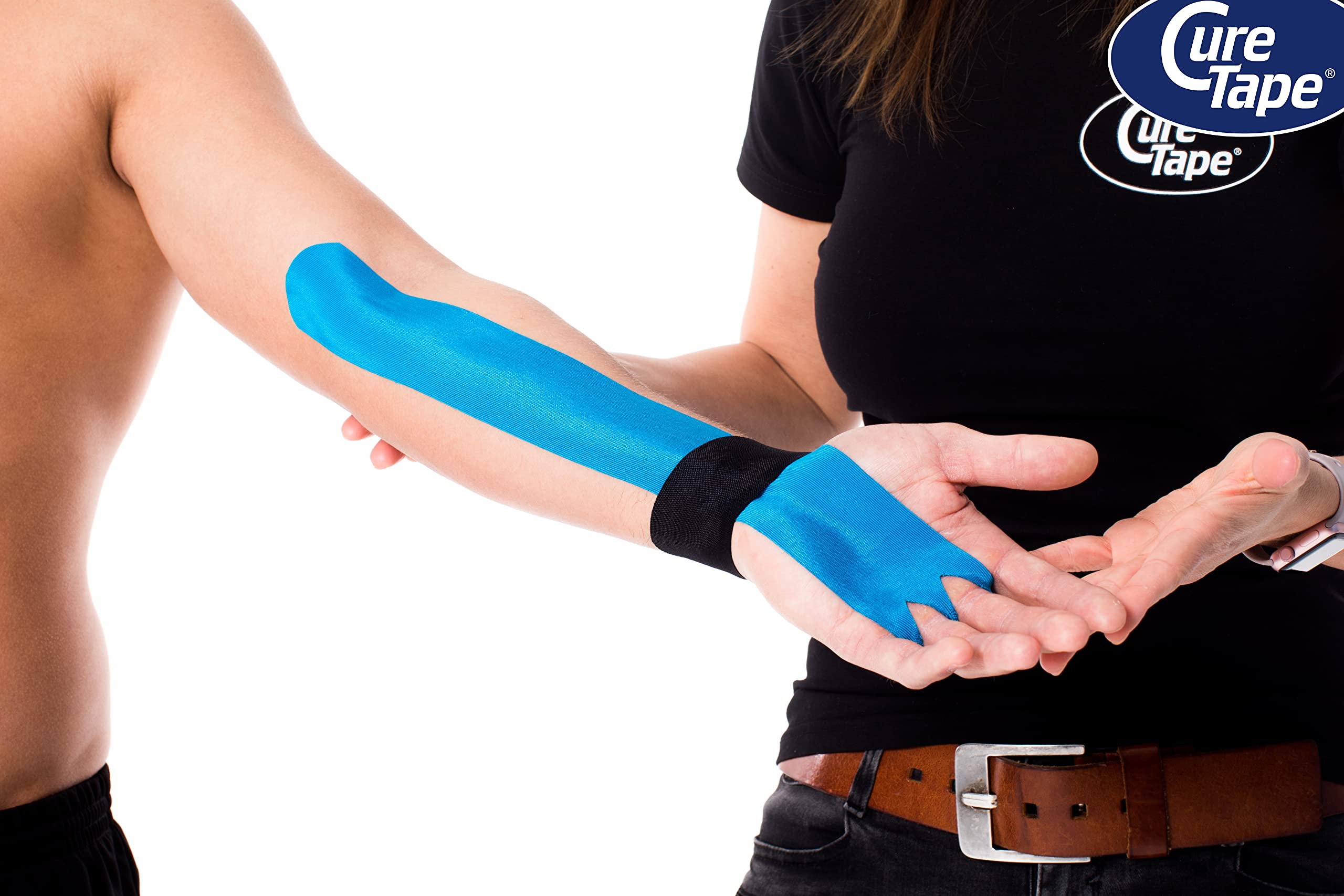 CureTape® Sports Giant Kinesiologie Tape (5 cm x 31,5 m) | Elastisches Kinesiotapes mit +25% Klebekraft | Wasserfestes & Latexfreies Kinesiotape | Sporttape für den Profi | Blau