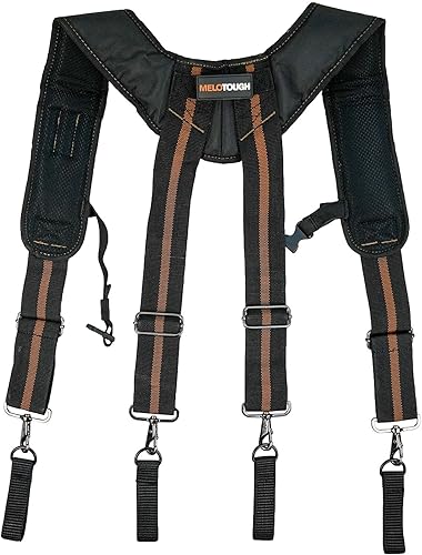 Miniatura 8 de MELOTOUGH Tirantes de cinturón de herramientas Tirantes de trabajo de construcción con soporte desmontable para teléfono cómoda almohadilla de