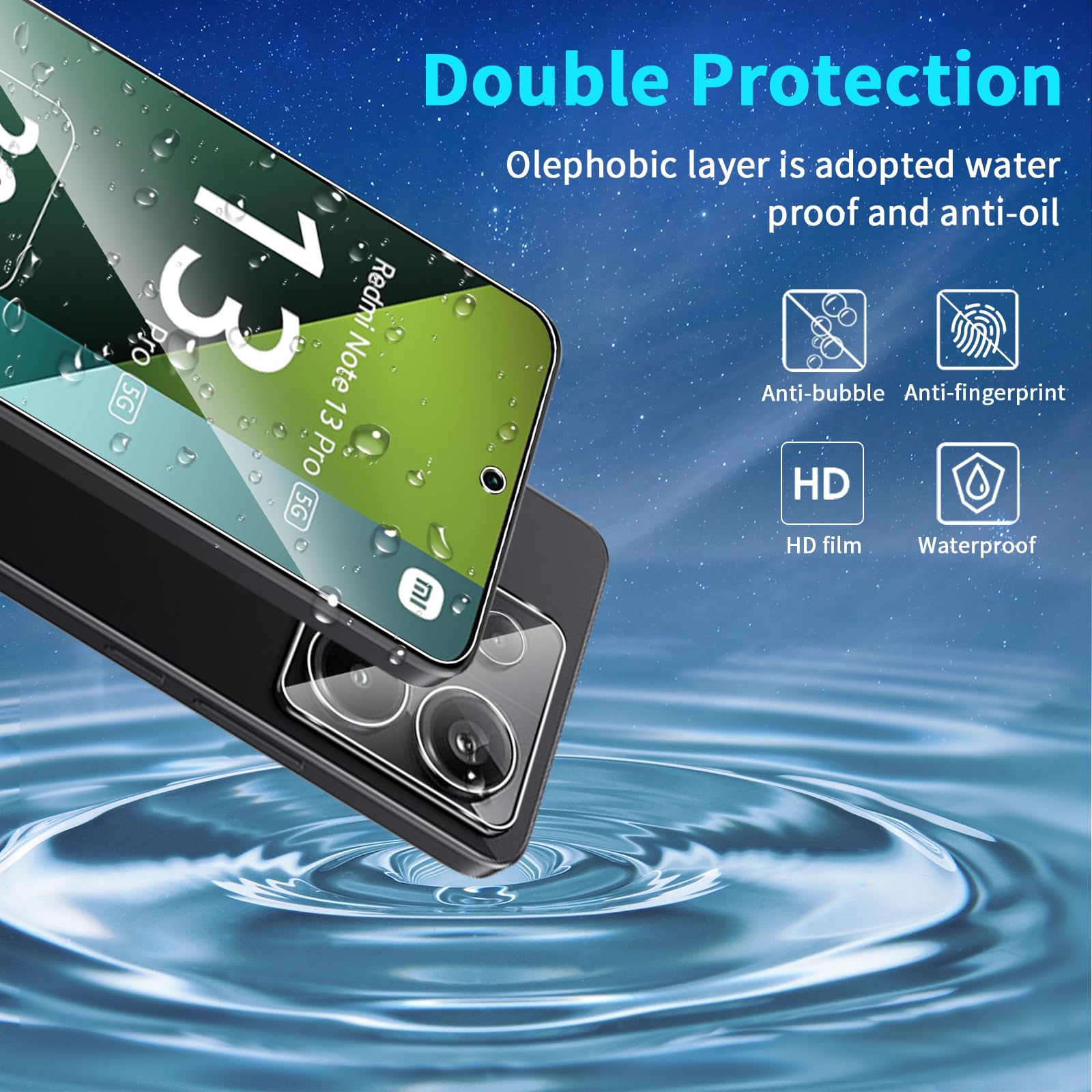 Pellicola Protettiva In Vetro Temperato Per Xiaomi 13T / 13T Pro 5G – [3 Pezzi] Durezza 9H, Anti-Graffio, HD, Copertura Integrale - 2