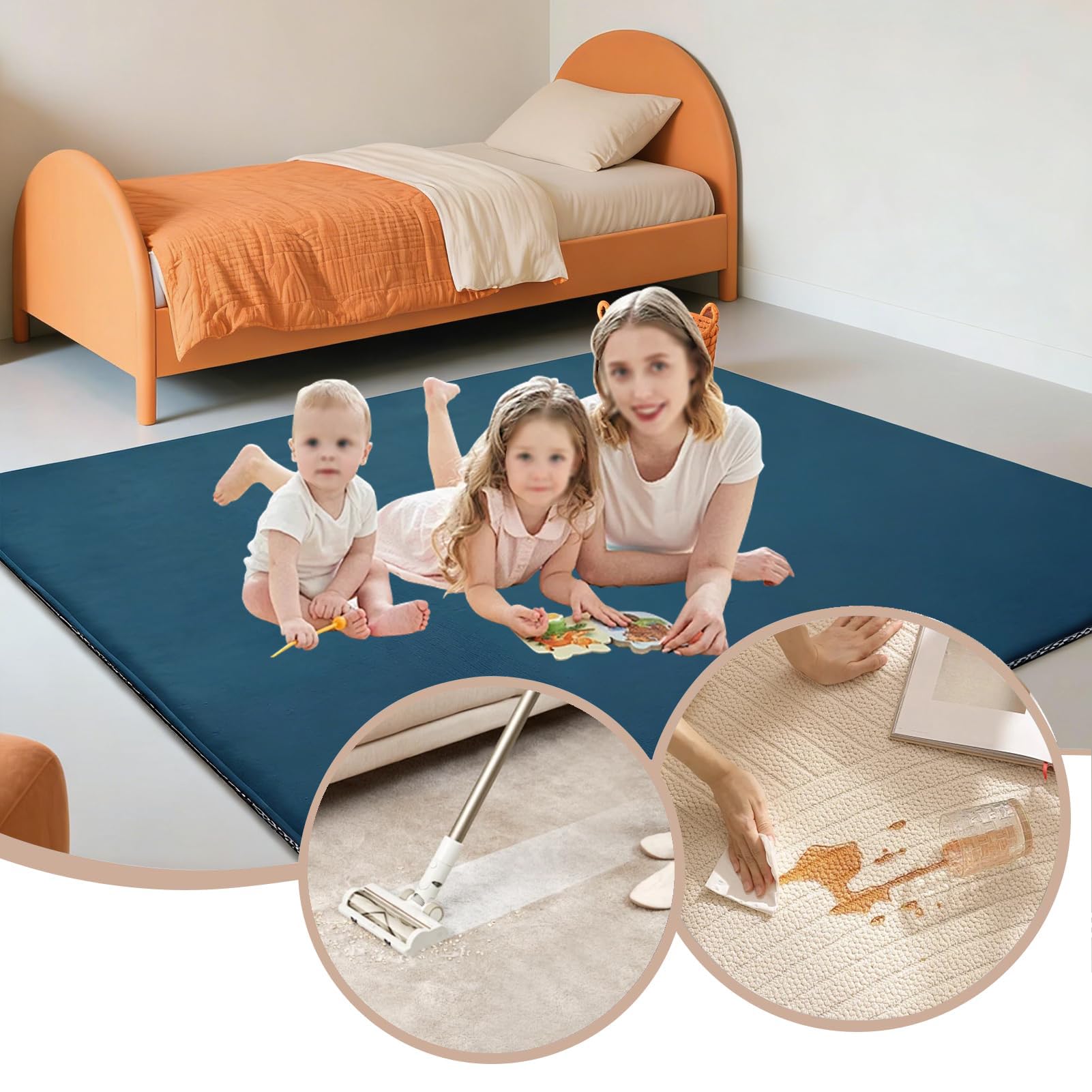 Krabbelmatte Baby Faltbar Spielmatte Kinder Spieldecke 3cm 120 x 120 cm Himmelblau Krabbeldecke Für Baby, Schaumstoffmatte Kinderteppich, Babymatte Kindermatte, krabbeldecke für Baby