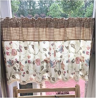 XUEER Cortina Corta,Pastorale Americana,Reticolo Stampato,Camino/A Prova di Polvere/Decorazione/Piccola Tenda,Tenda divisoria,Cucina/Bagno/credenza/Mezza Tenda,1pcs